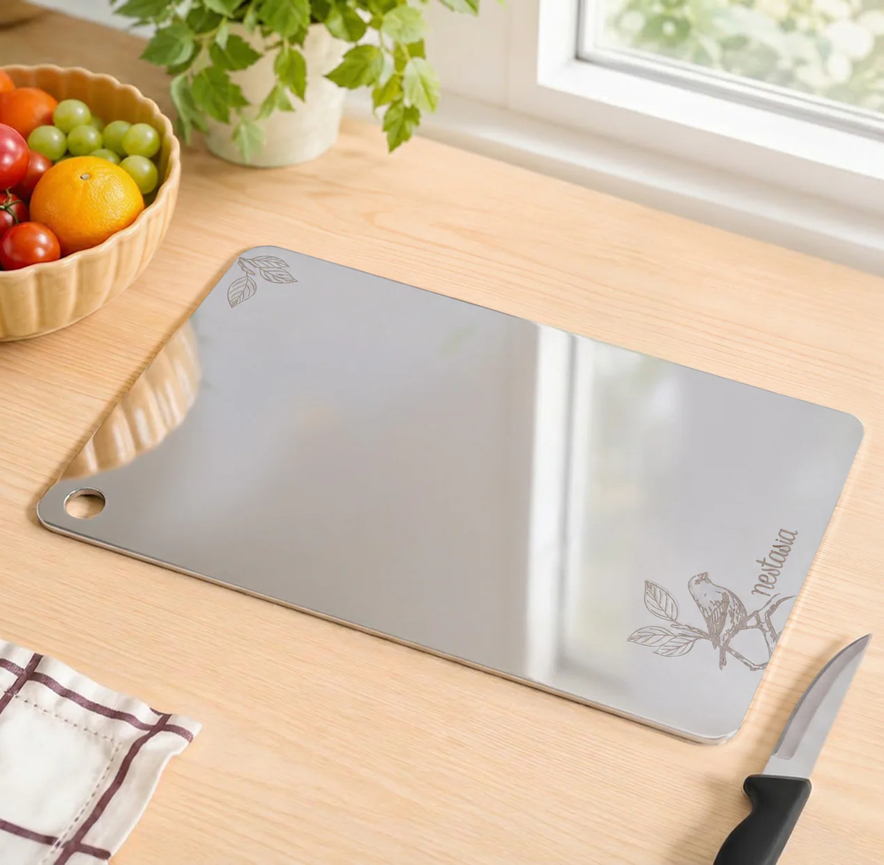 Little Bird Stainless Steel Chopping Board 35x25cm - Image 5