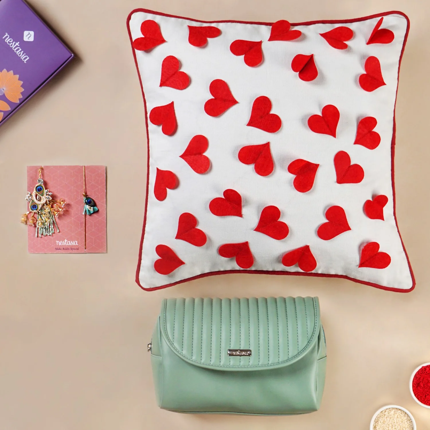 Little Hearts Rakhi Gift Hamper For Bhaiya And Bhabhi
