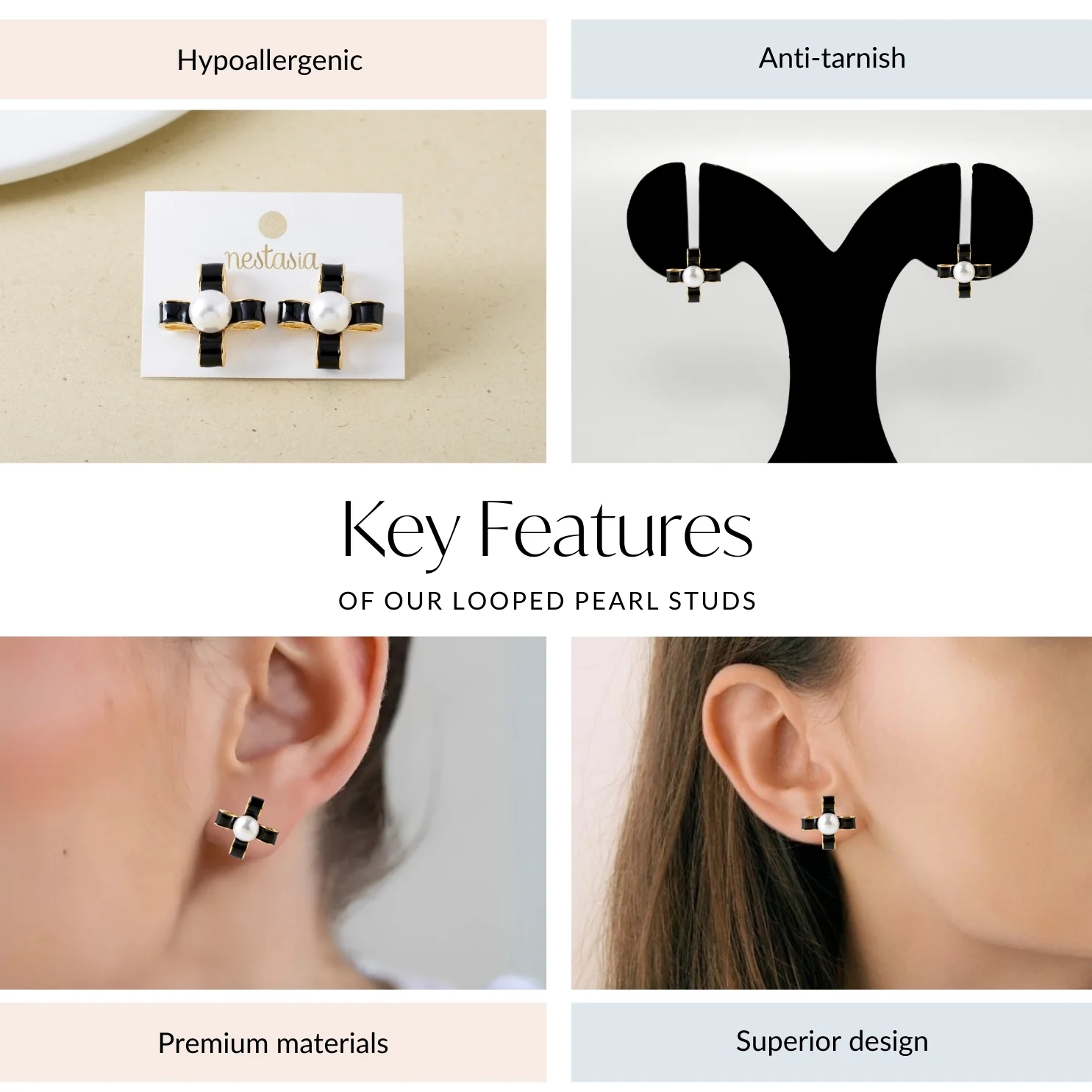 Looped Pearl Studs - Image 4