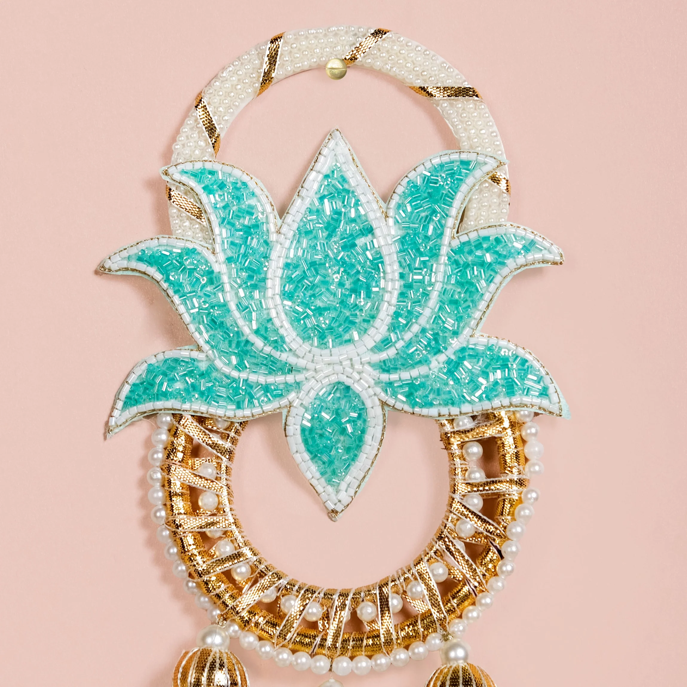 Lotus Bloom Wall Hanging Set Of 2 Mint Blue - Image 5