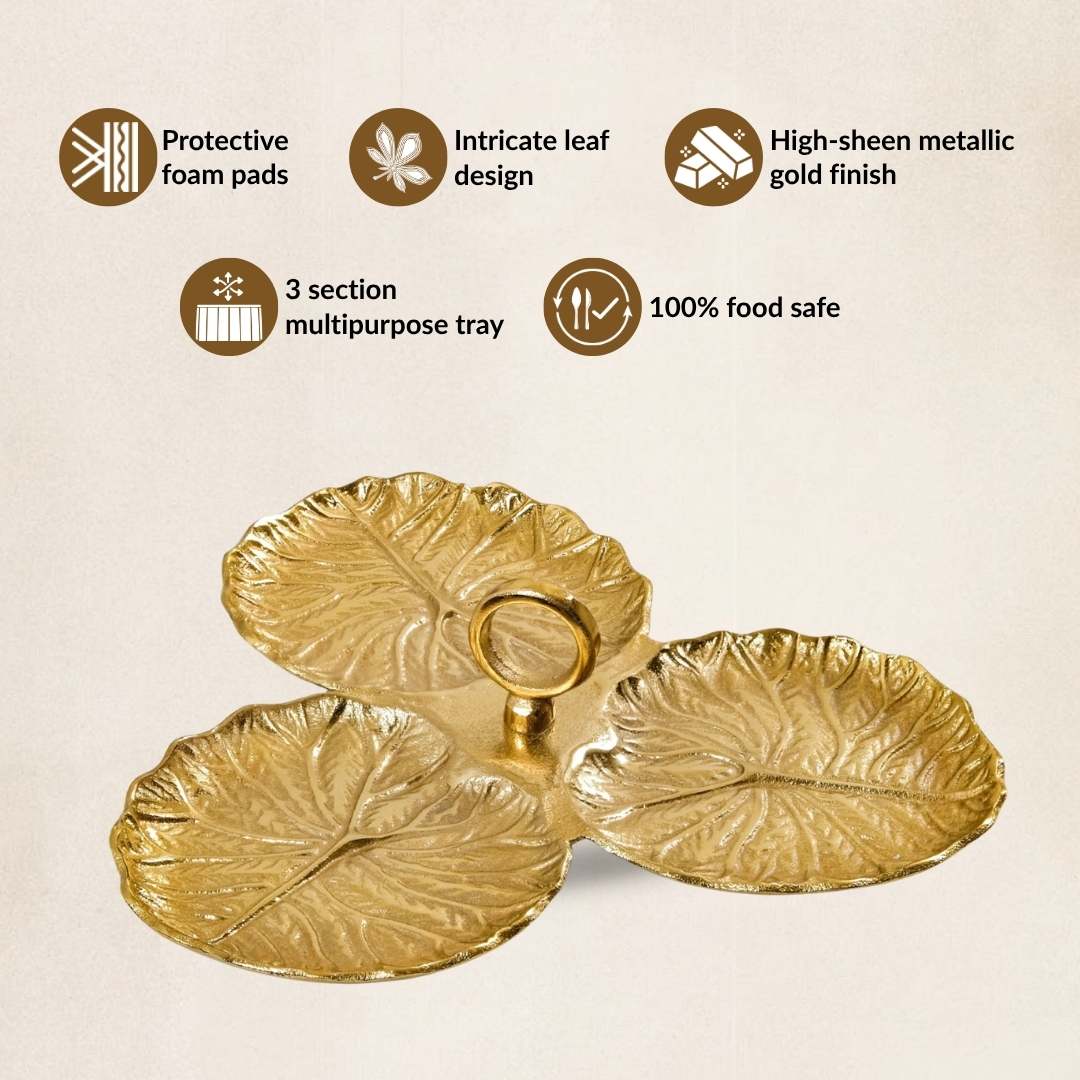 Lotus Leaf Trio Platter Gold - Image 4