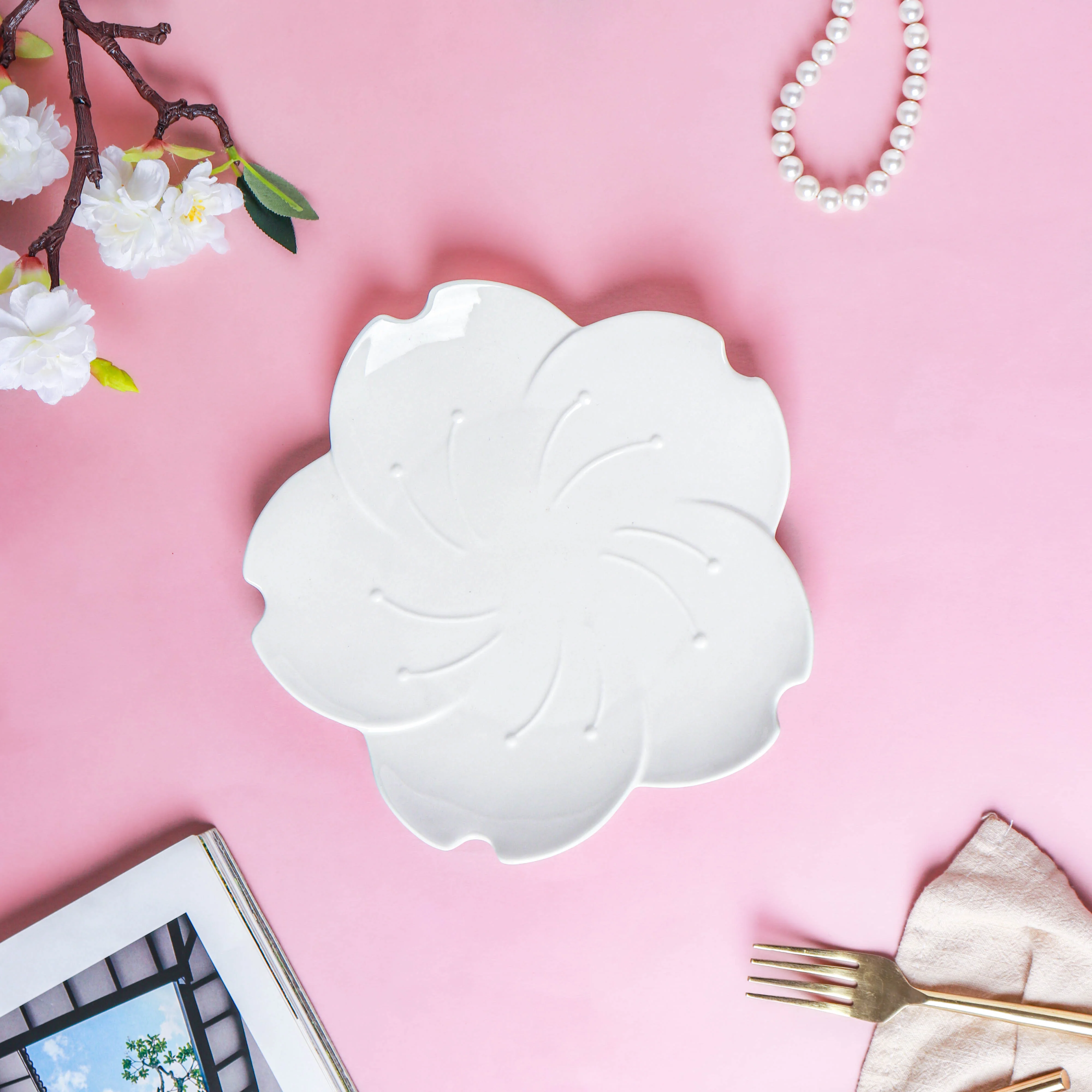 Lotus White Plate - Image 4