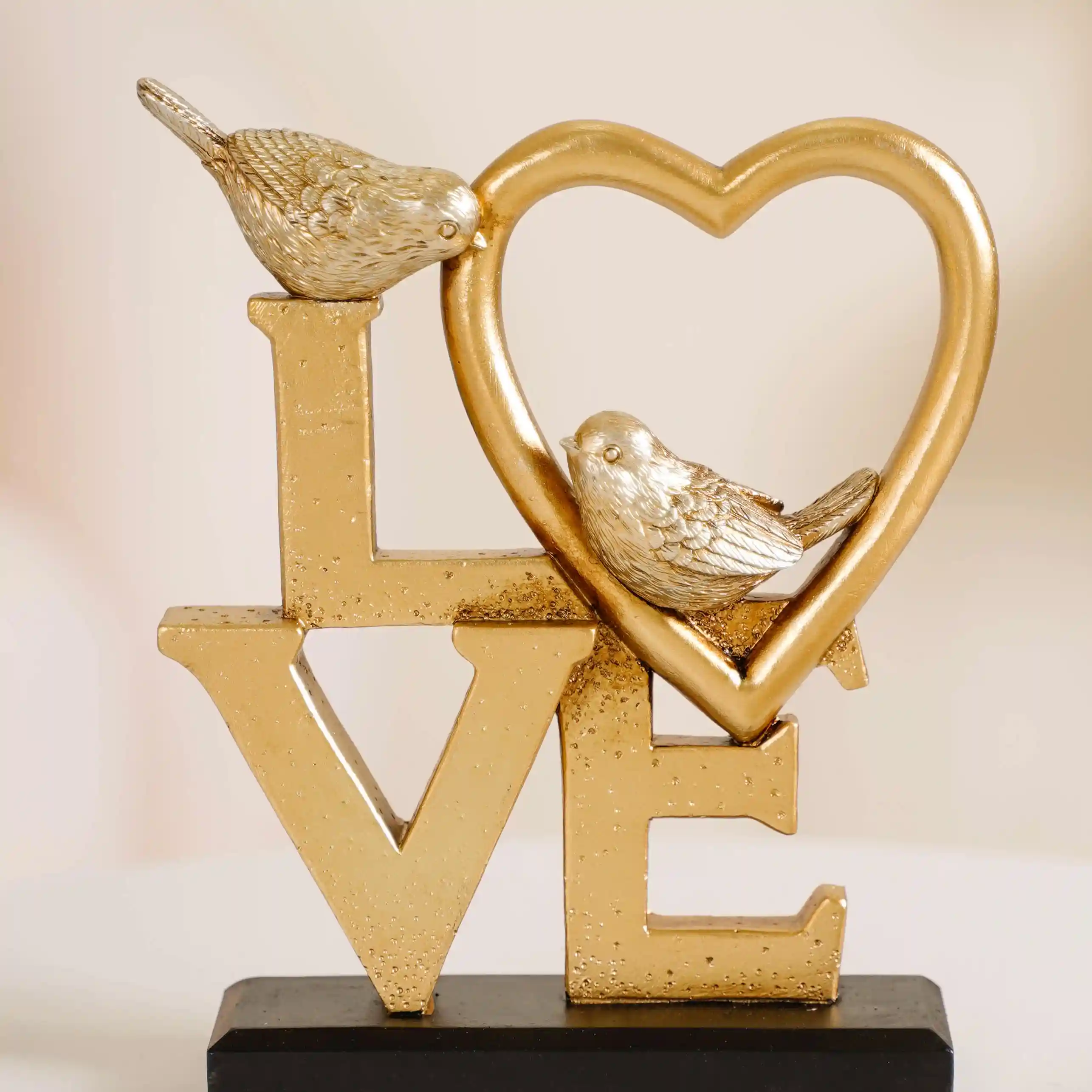 Love Birds Table Showpiece Gold - Image 2