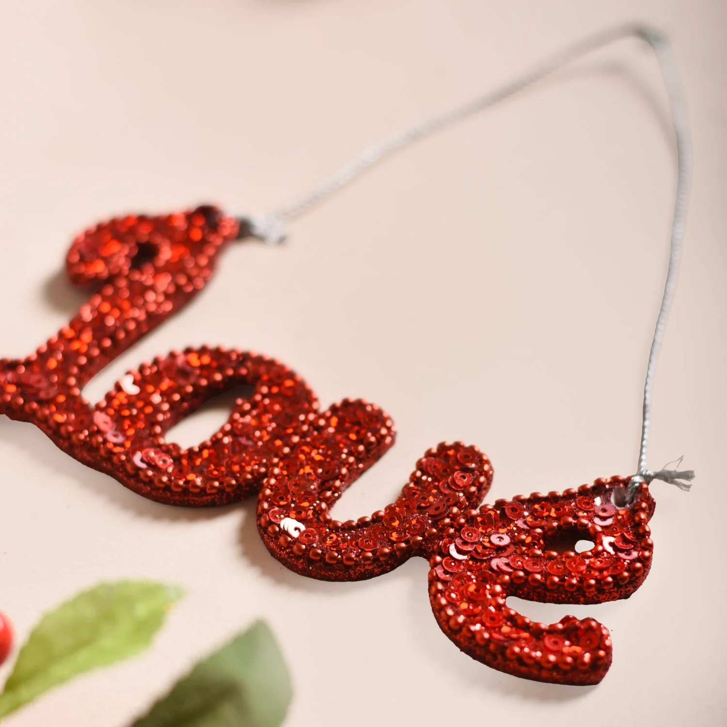 Love Christmas Ornament Set of 2 Red - Image 3