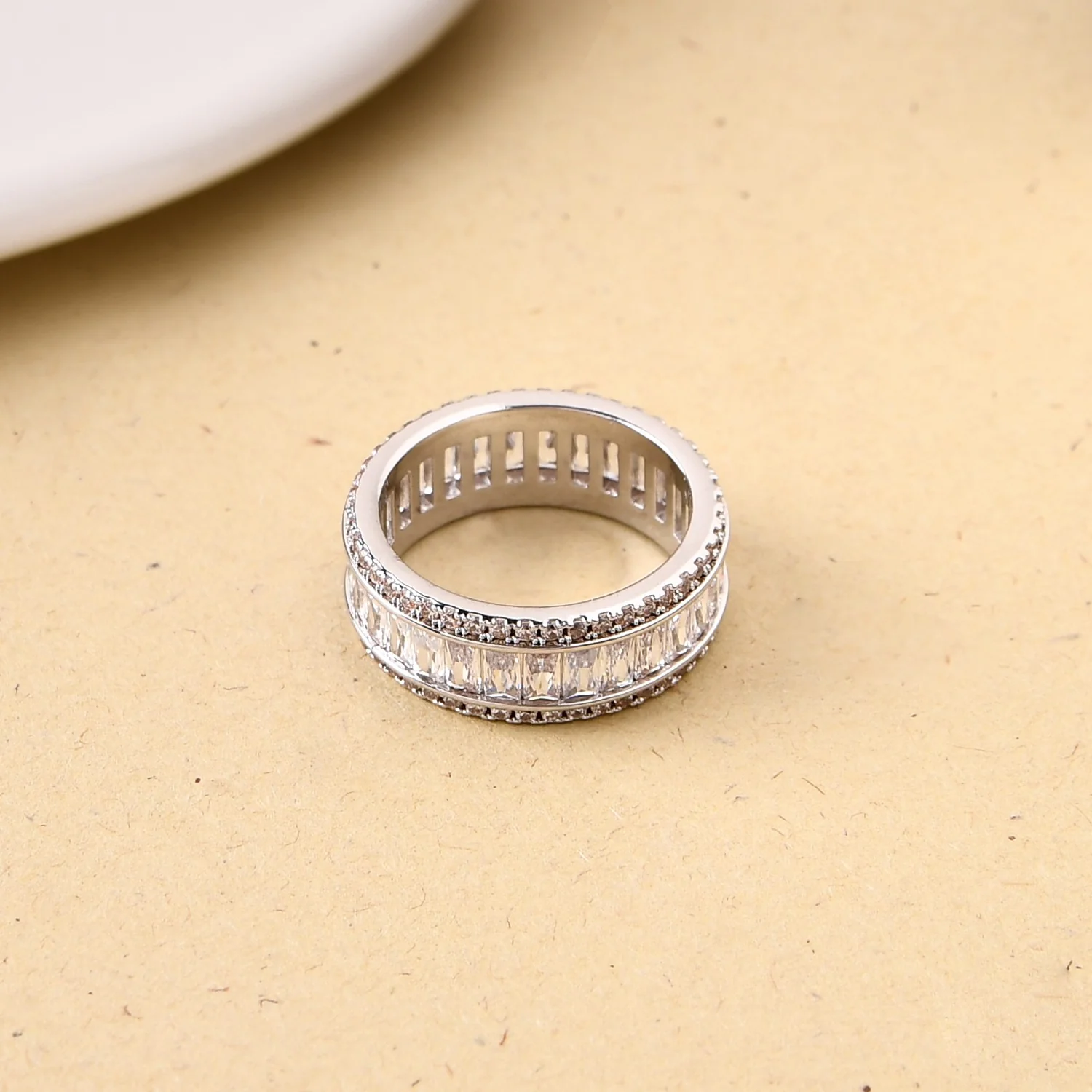 Luminous Cascade Silver Band Ring - Image 5