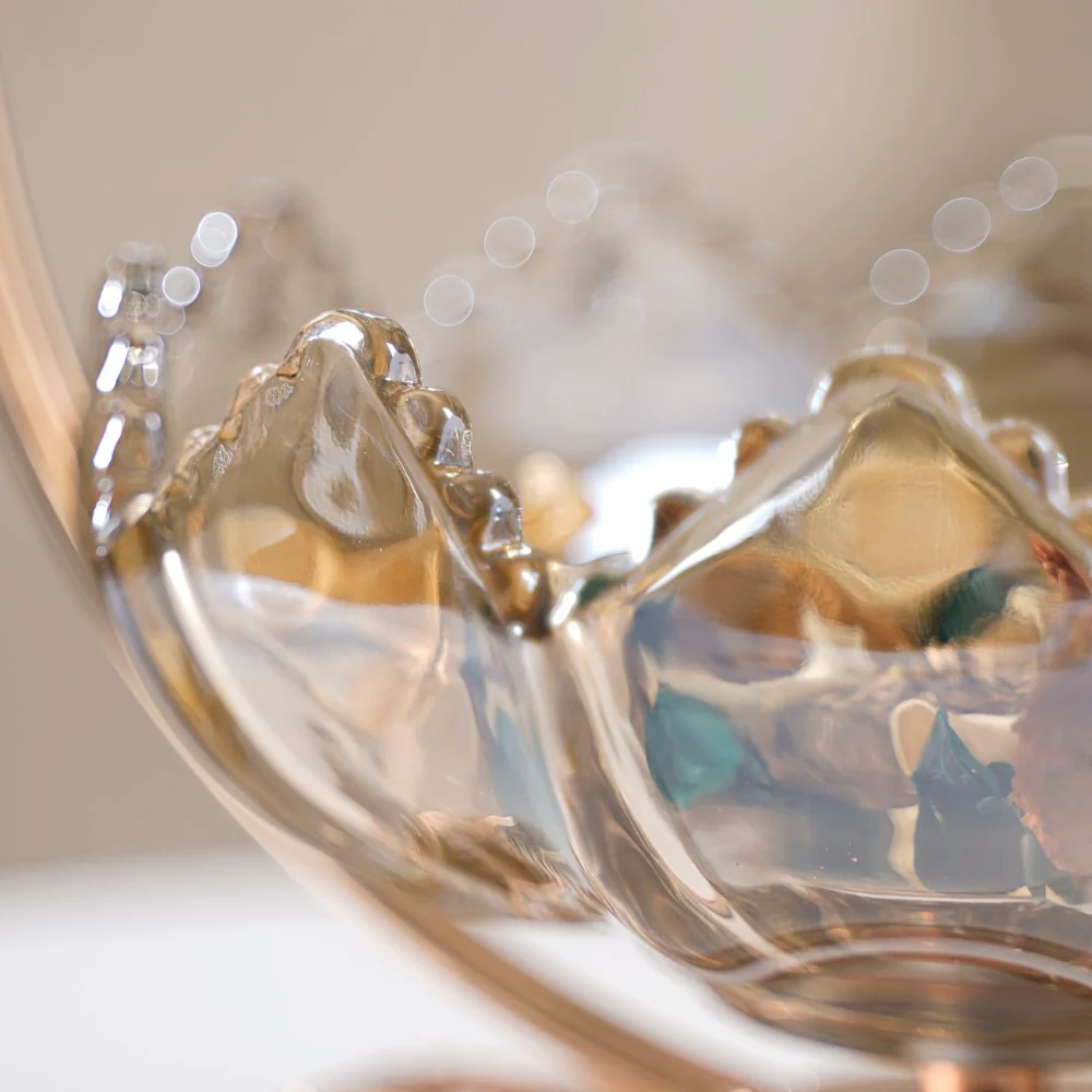 Lunar Crystal Glass Decor Bowl With Stand - Image 5