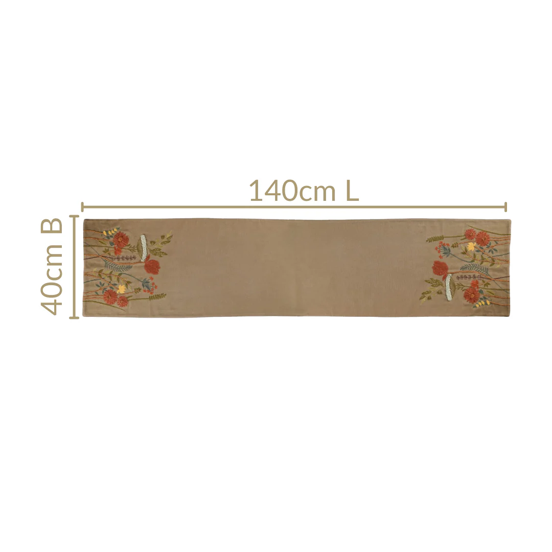 Lush Floral Embroidery Dining Table Runner - Image 5
