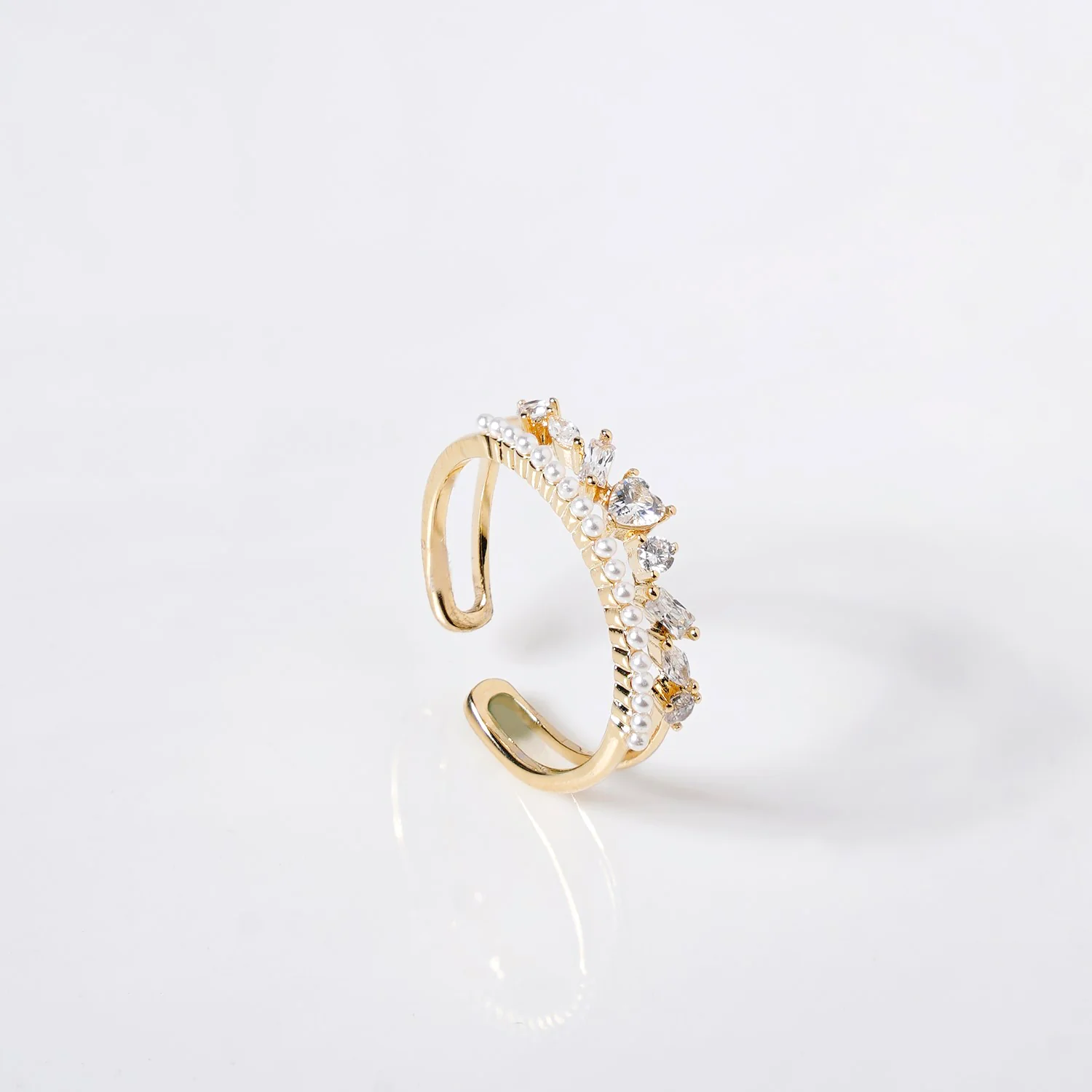 Lustrous Harmony Gold Adjustable Ring - Image 5