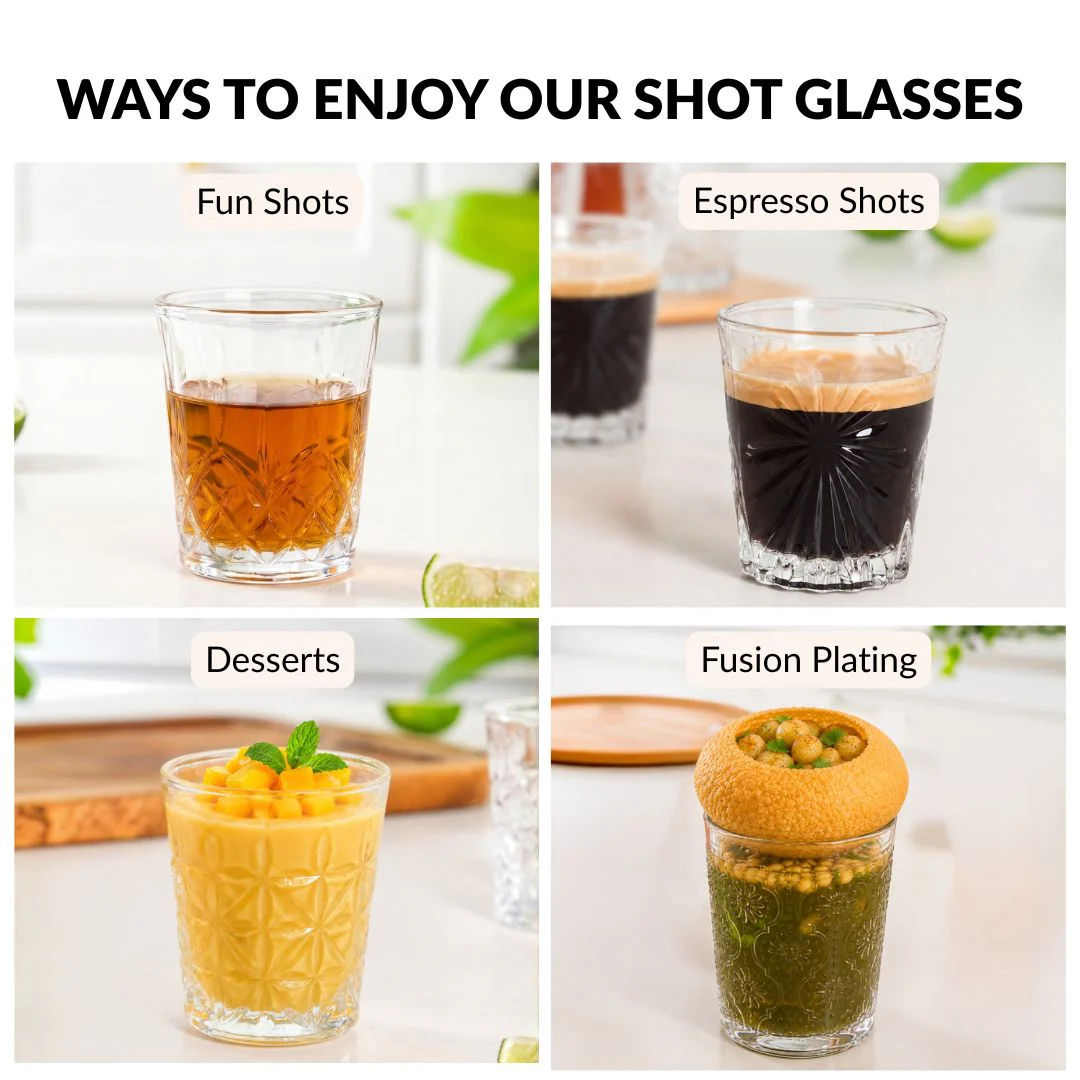 Luxe Embossed Shot Glass Set Of 12 55ml - Image 4