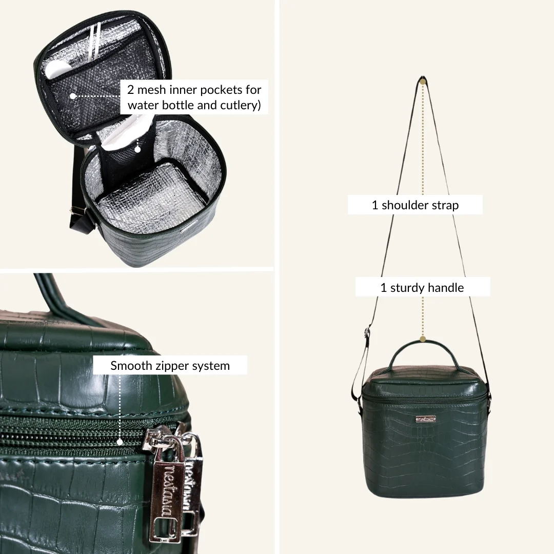 Luxe Insulated Lunch Bag Green - Image 5
