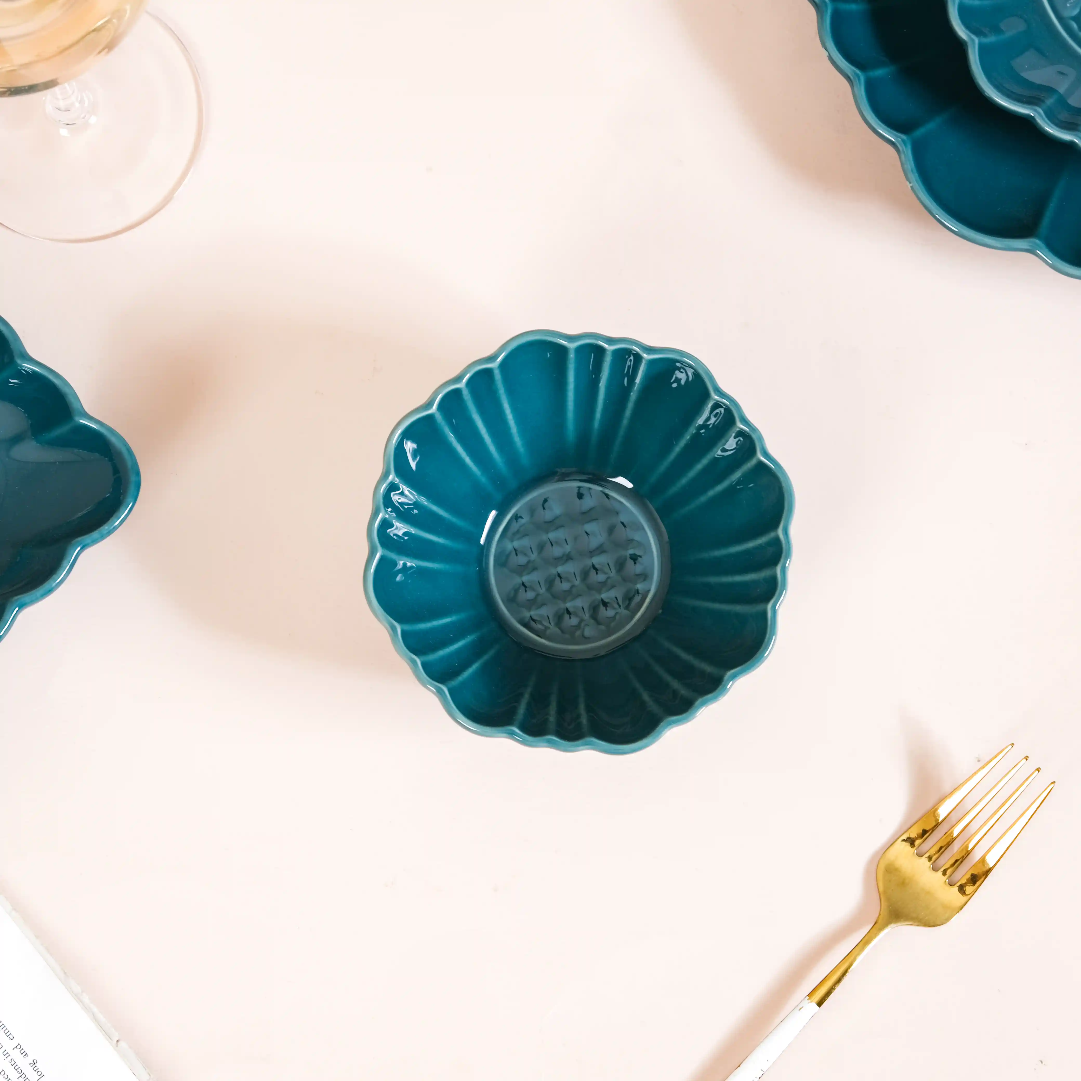 Luxe Moroccan 28-Piece Ceramic Dinnerware For 6 Dark Green - Image 14