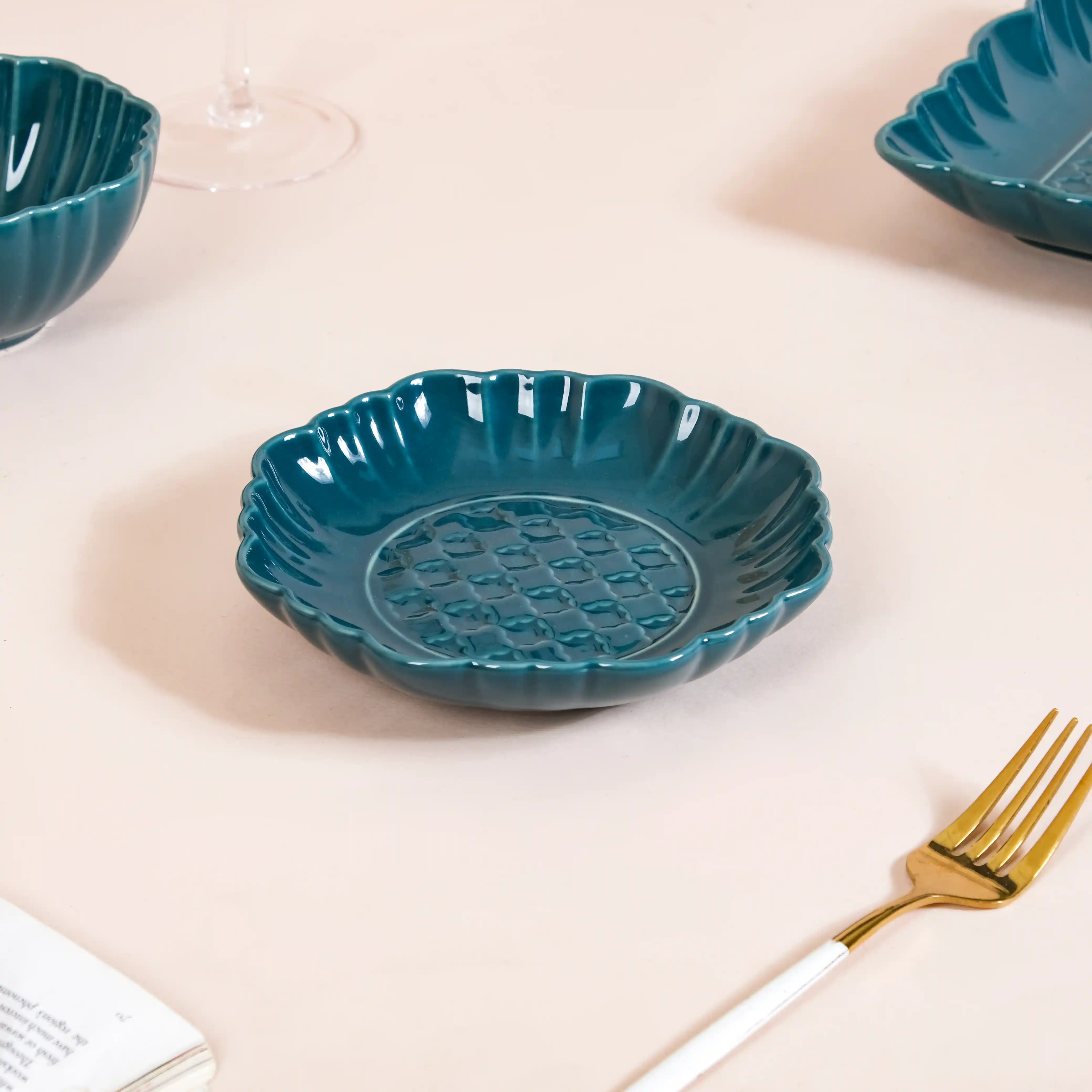 Luxe Moroccan 28-Piece Ceramic Dinnerware For 6 Dark Green - Image 19
