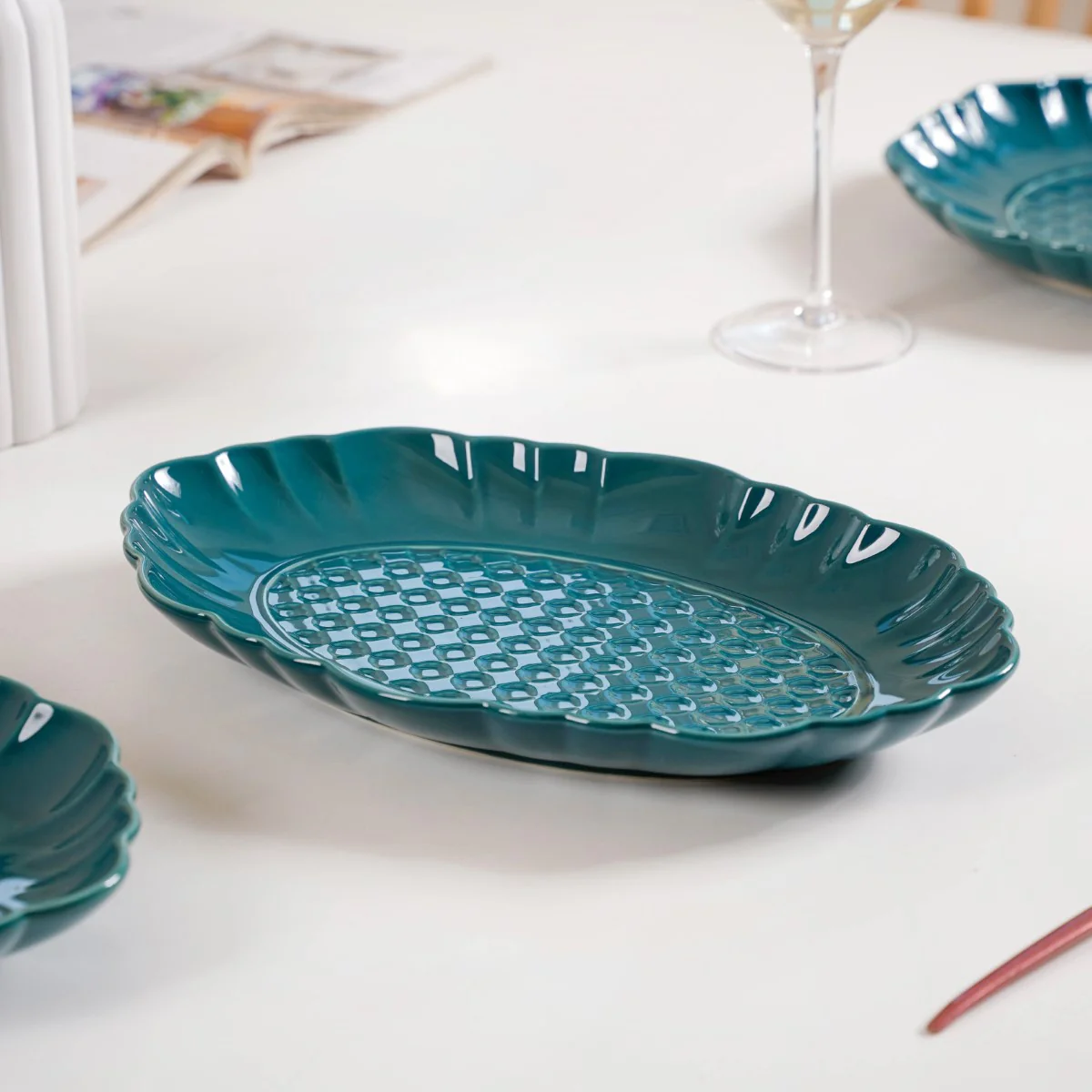 Luxe Moroccan Long Platter Set Of 2 12 Inch - Image 3