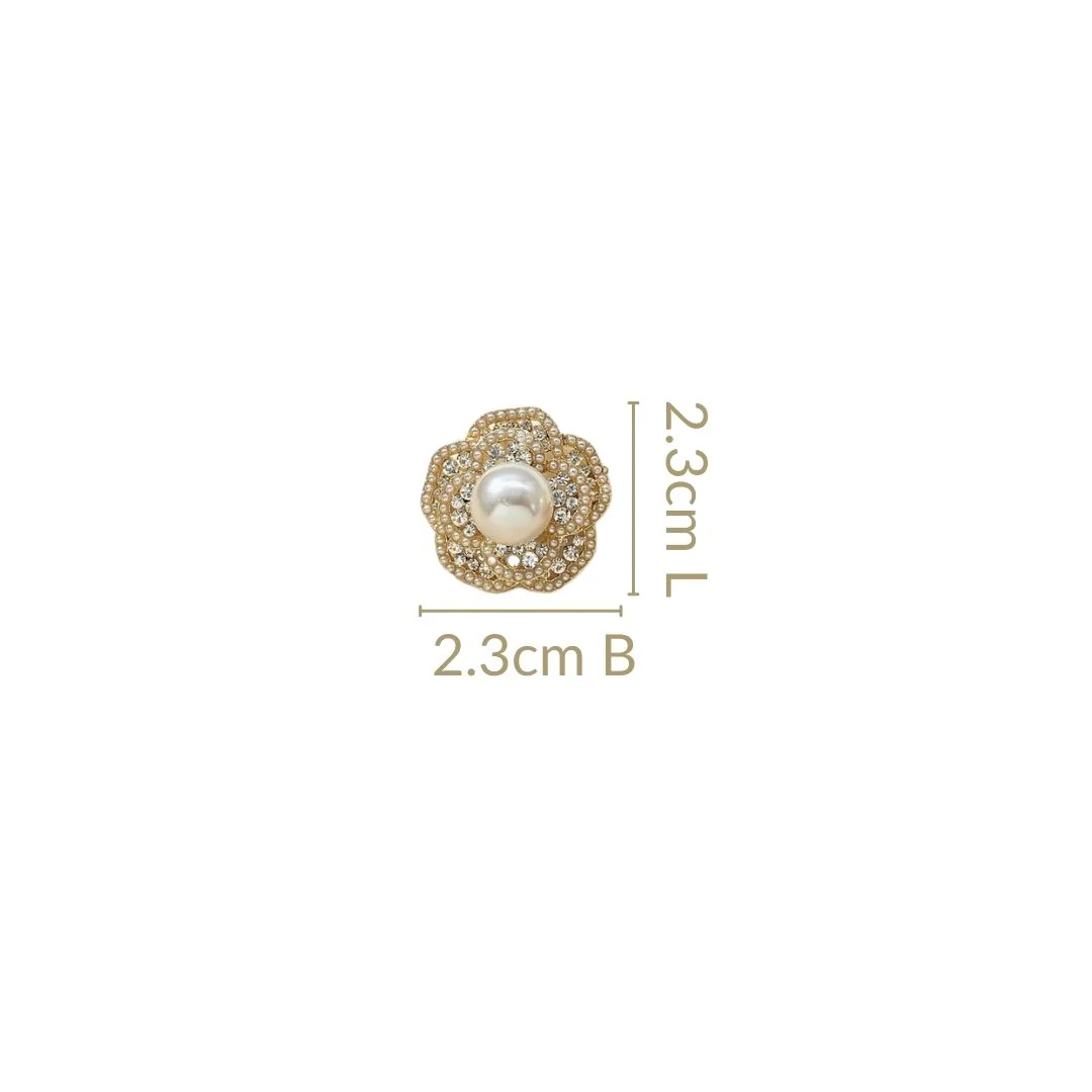 Luxe Pearl Floral Stud Earrings - Image 3