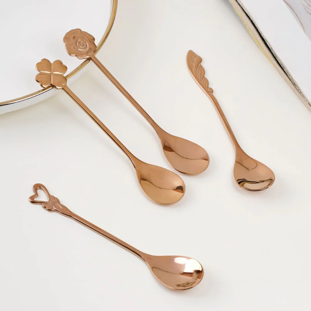 Luxe Stainless Steel Teaspoon Set Of 4 Rose Gold - Image 4