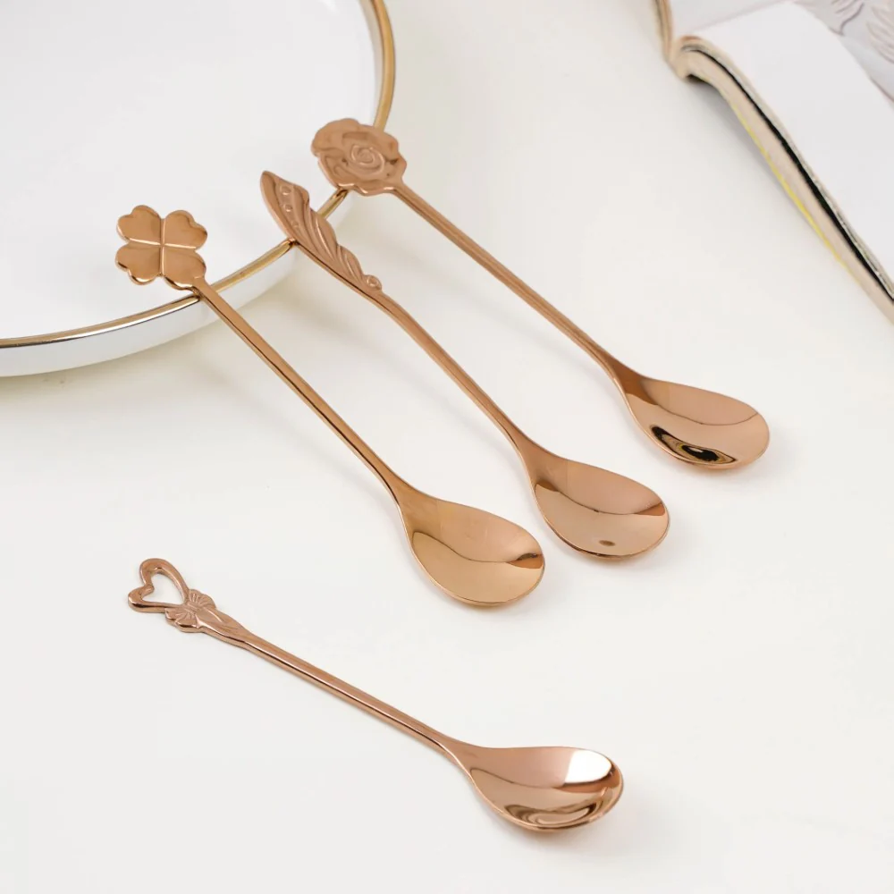 Luxe Stainless Steel Teaspoon Set Of 4 Rose Gold - Image 9
