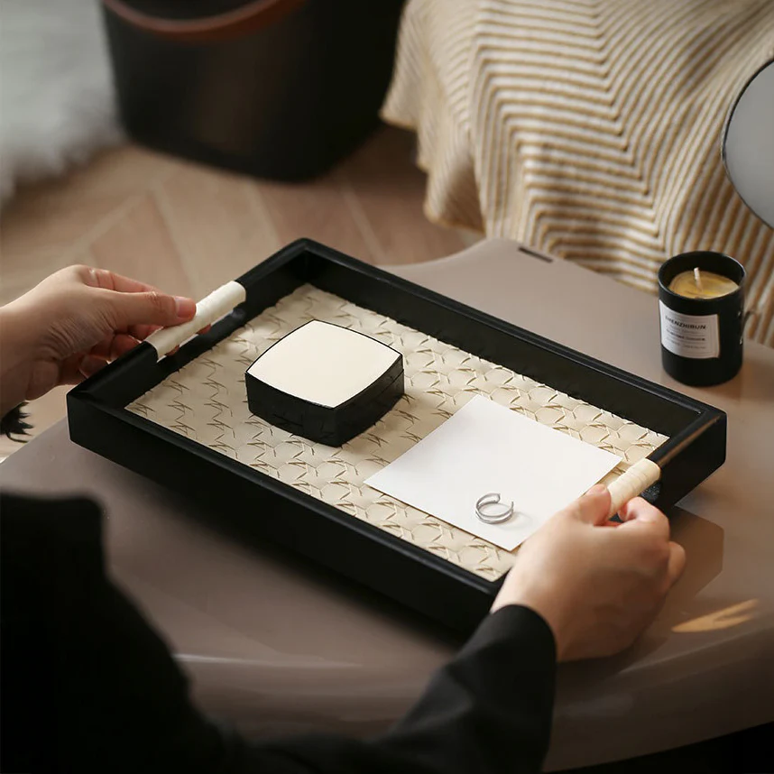 Luxe Table Top Organiser Tray Small Beige - Image 10
