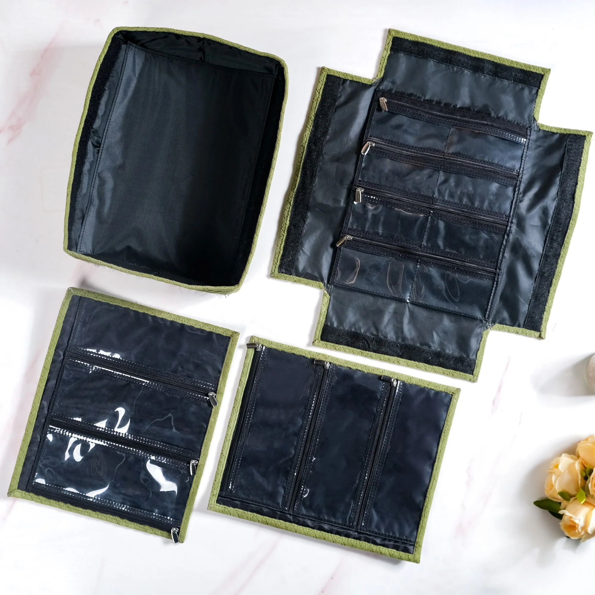 Luxe Velvet Jewellery Organiser Green - Image 6