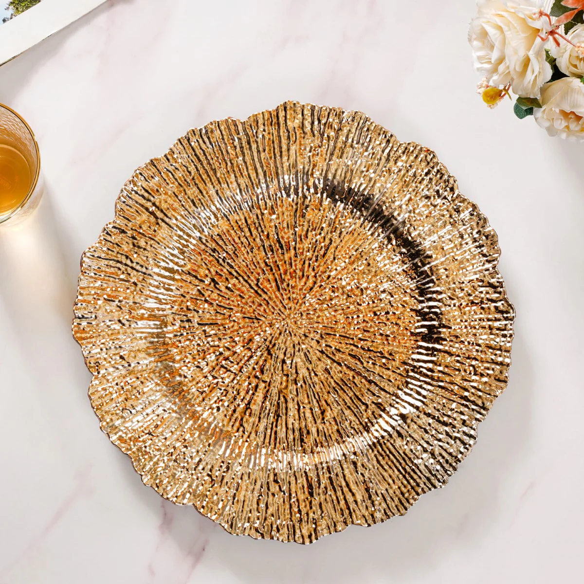 Luxury Gold Reef Charger Plate Set Of 6 12 Inch - Image 3