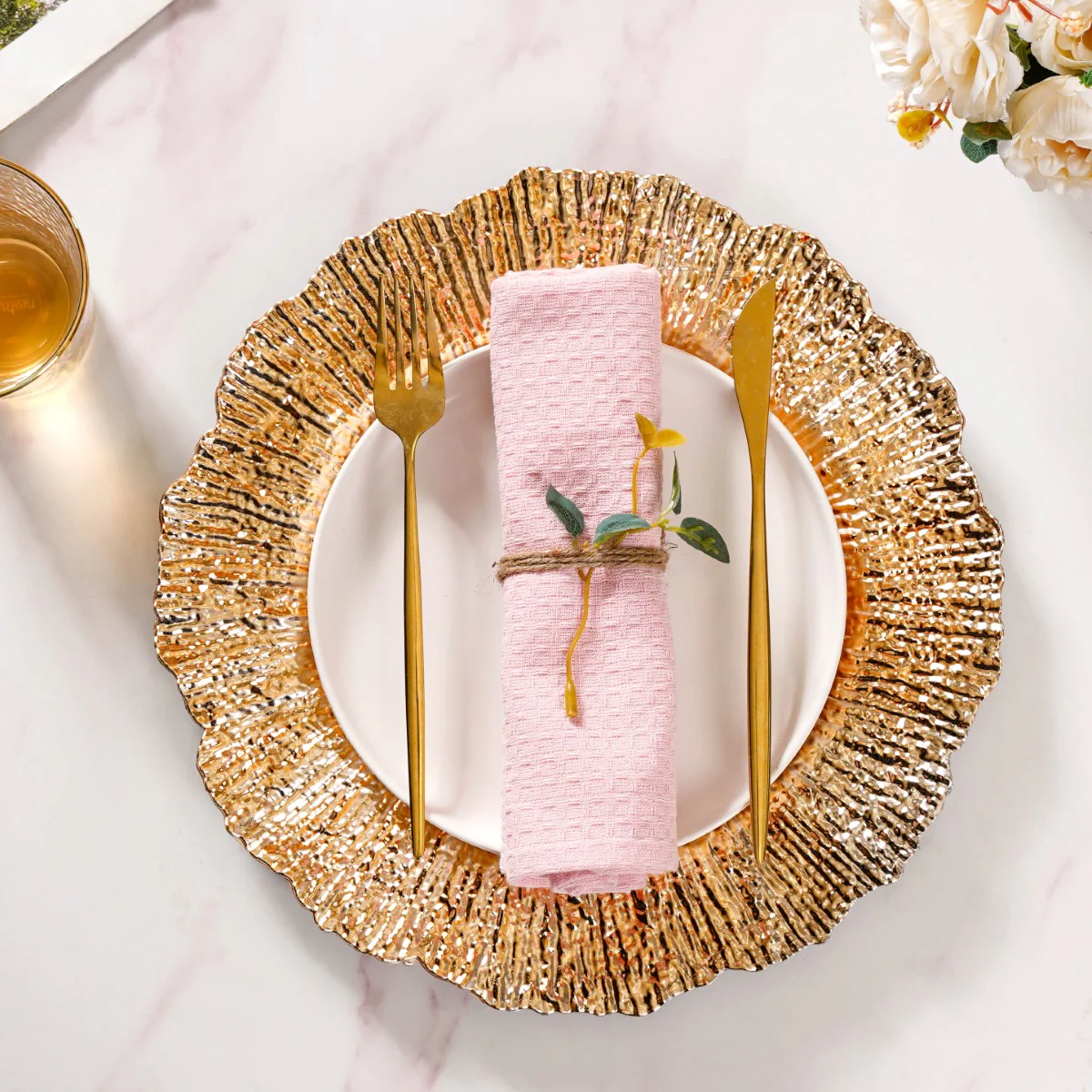 Luxury Gold Reef Charger Plate Set Of 6 12 Inch - Image 7