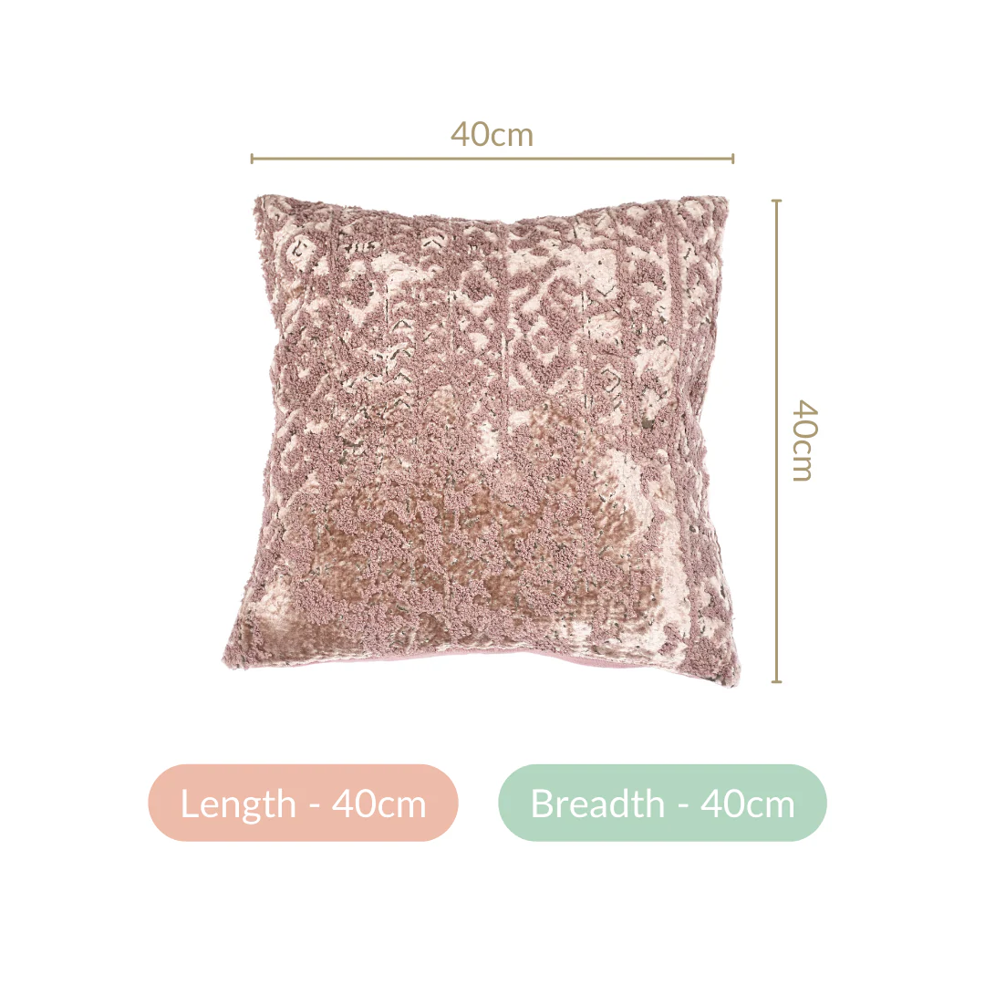Luxury Mauve Ice Crush Square Cushion Cover 15x15 Inch - Image 5