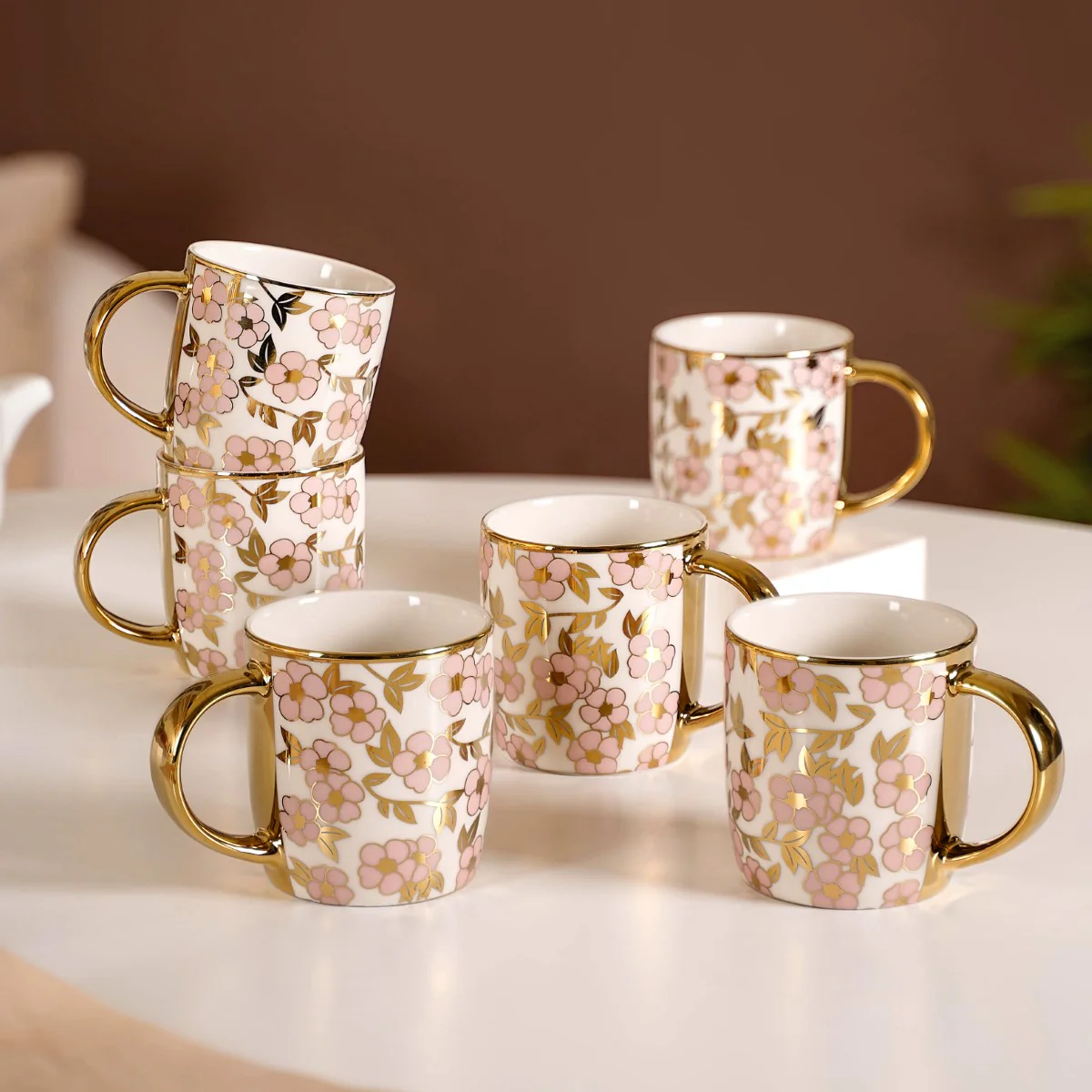 Luxury Pink Blossom Cup Set of 6 330ml