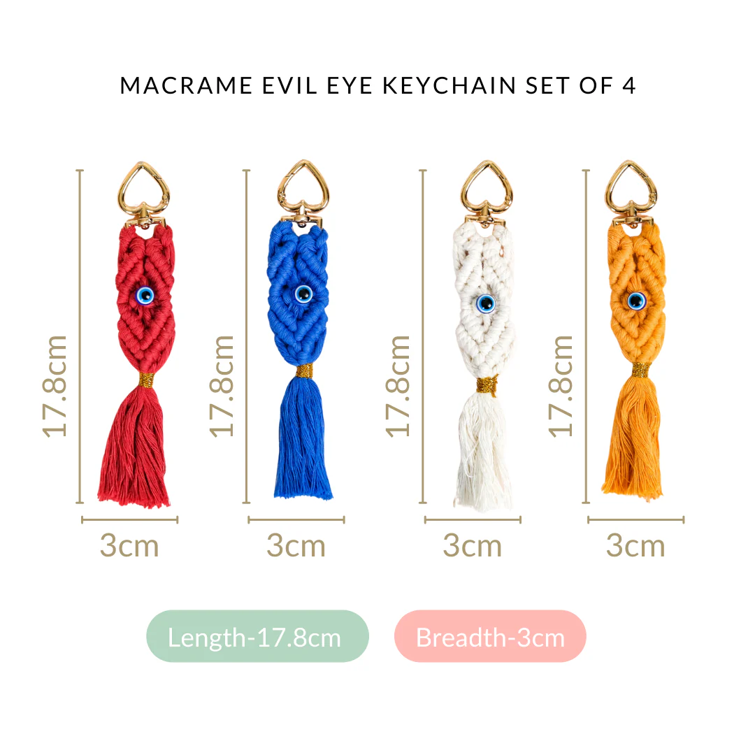 Macrame Evil Eye Keychain Set Of 4 - Image 4