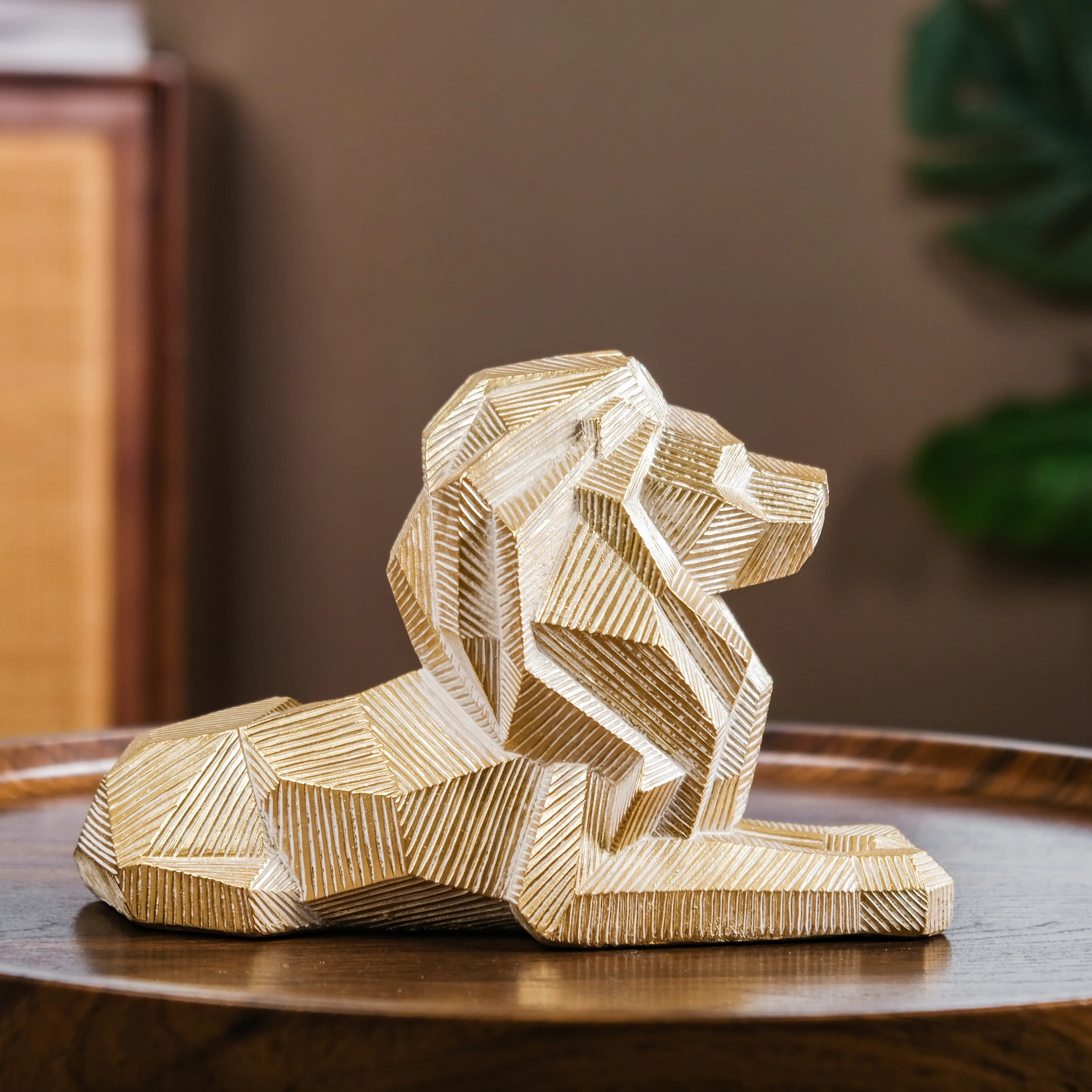 Majestic Lion Modern Decor Gold - Image 2