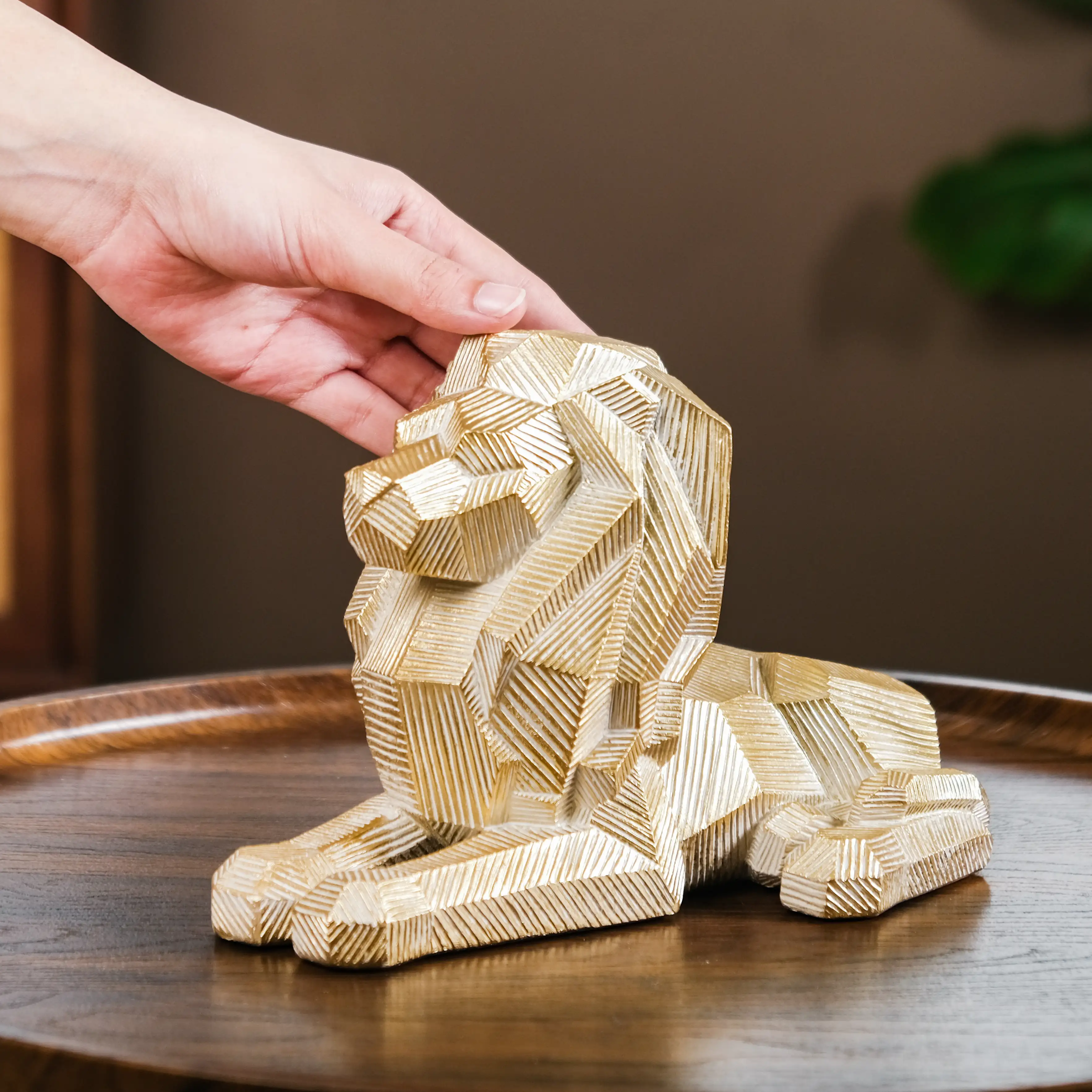 Majestic Lion Modern Decor Gold - Image 3