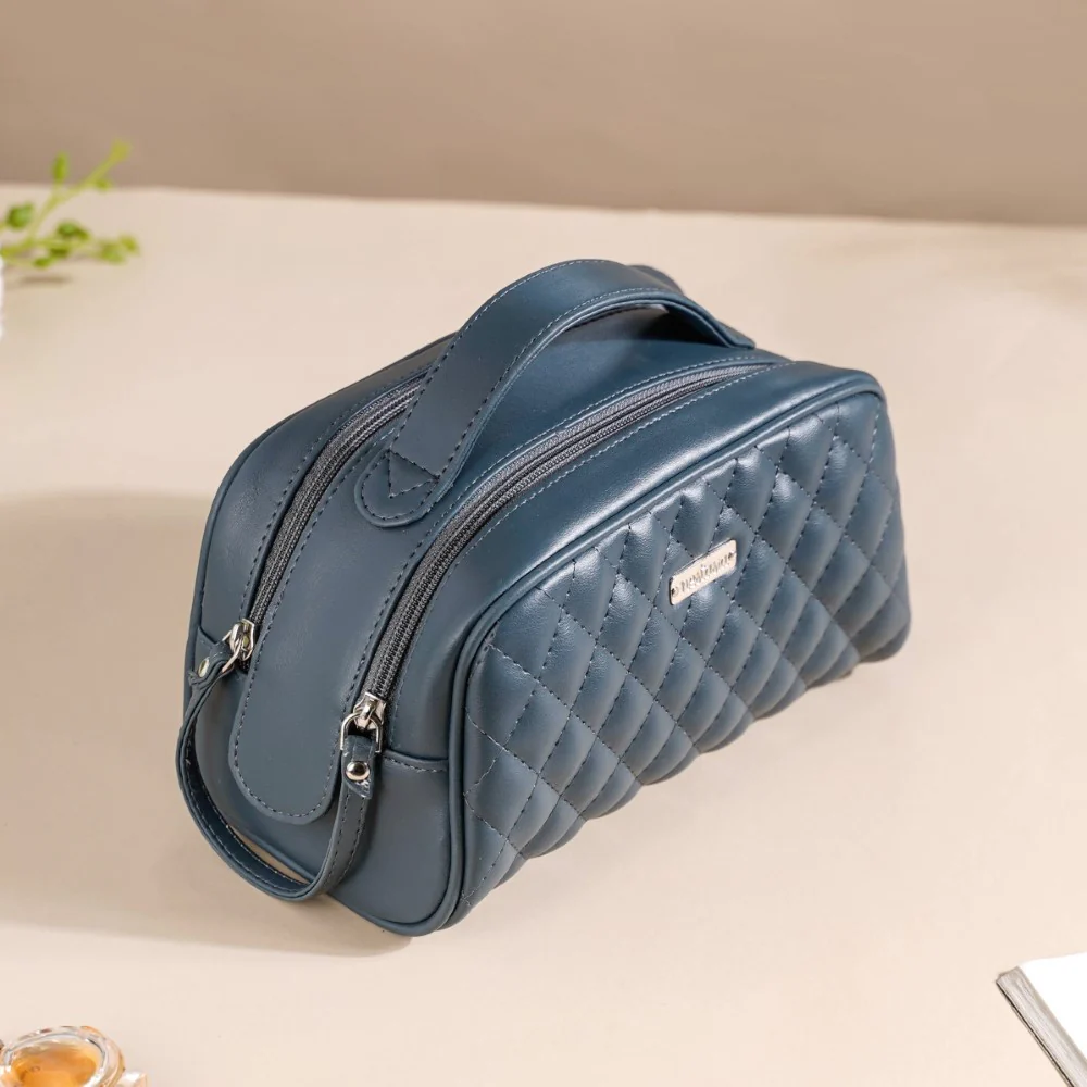 Makeup Pouch Multipurpose Large Bluish Grey - Image 4