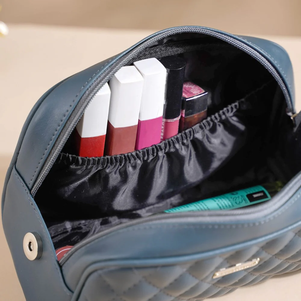 Makeup Pouch Multipurpose Large Bluish Grey - Image 7