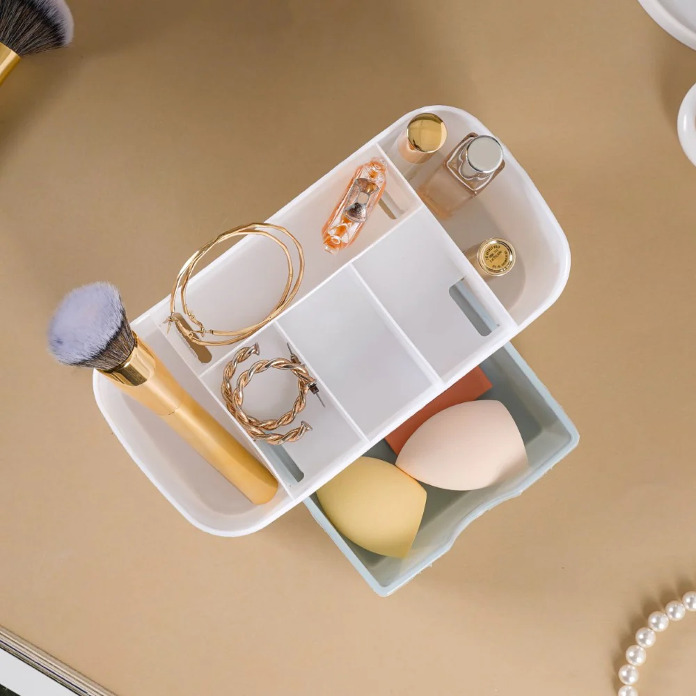 Makeup Storage Box With Drawer White - Image 3