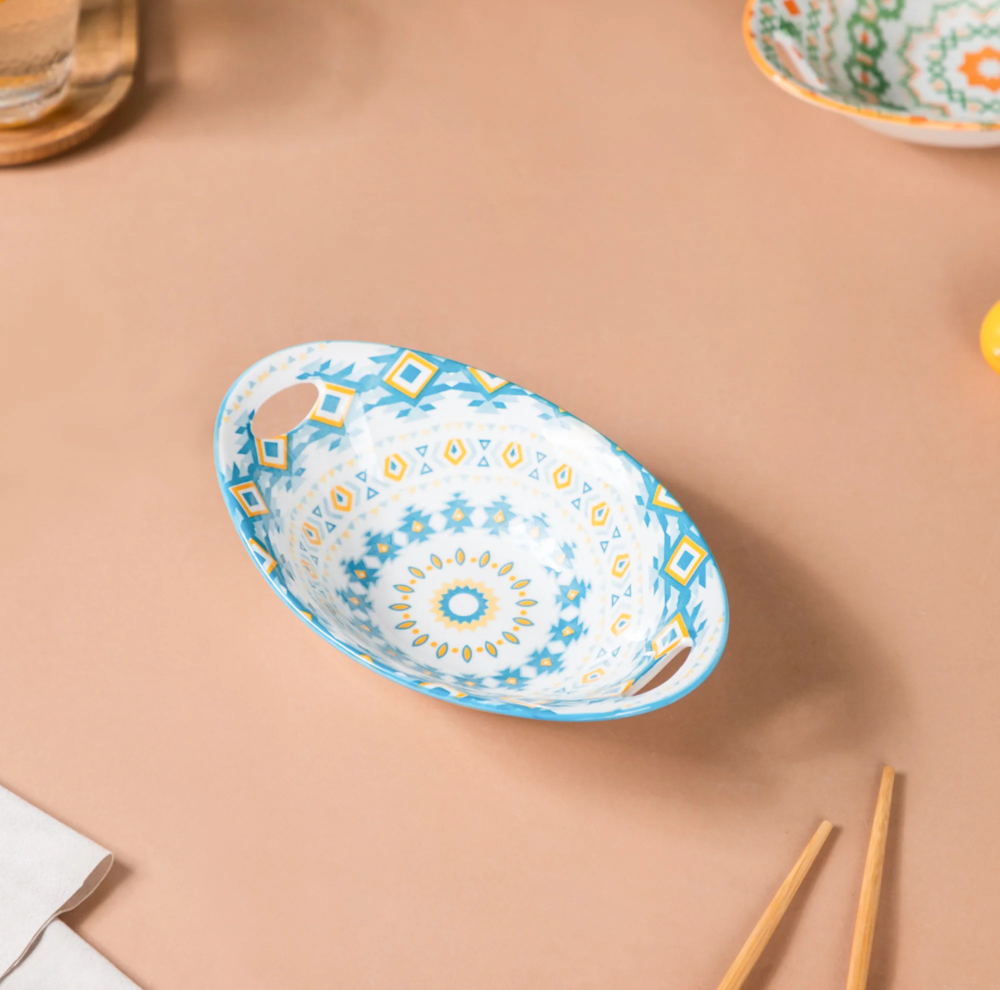 Mandala Ceramic Bakeware With Handle - Image 5
