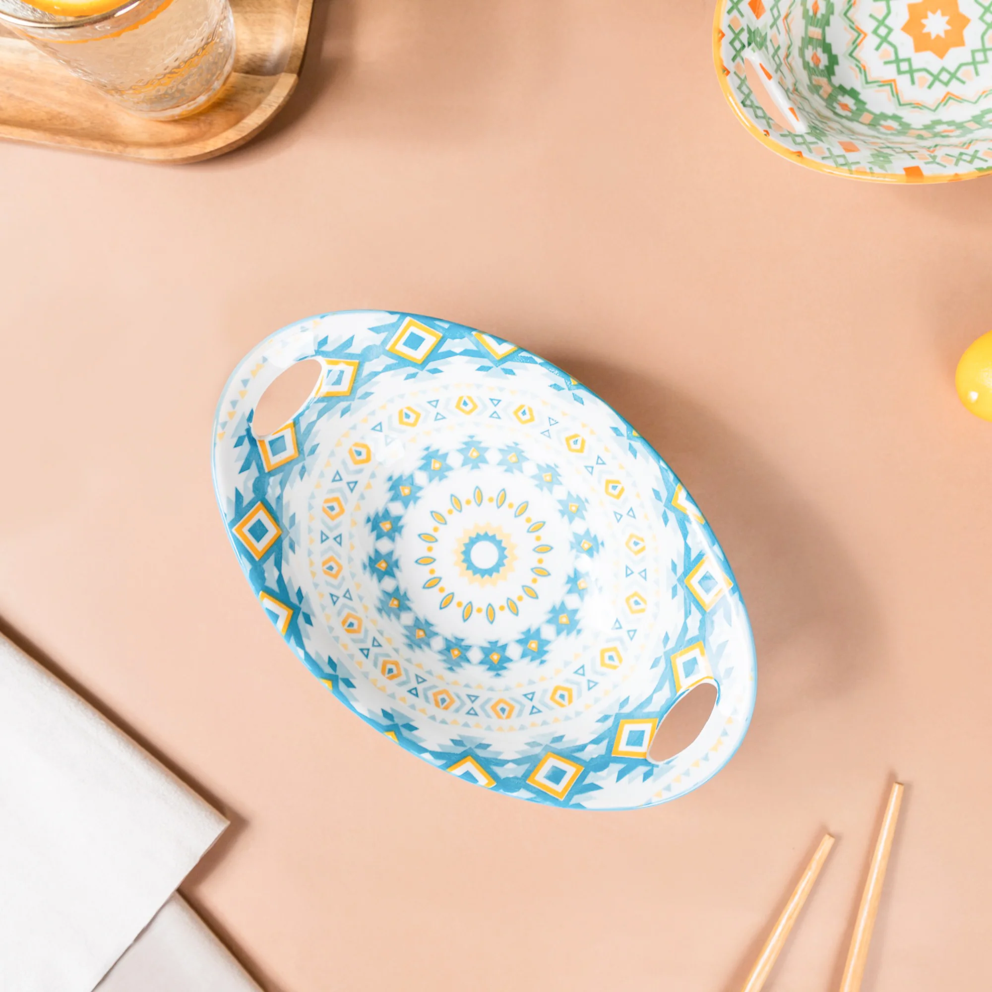 Mandala Ceramic Bakeware With Handle - Image 6