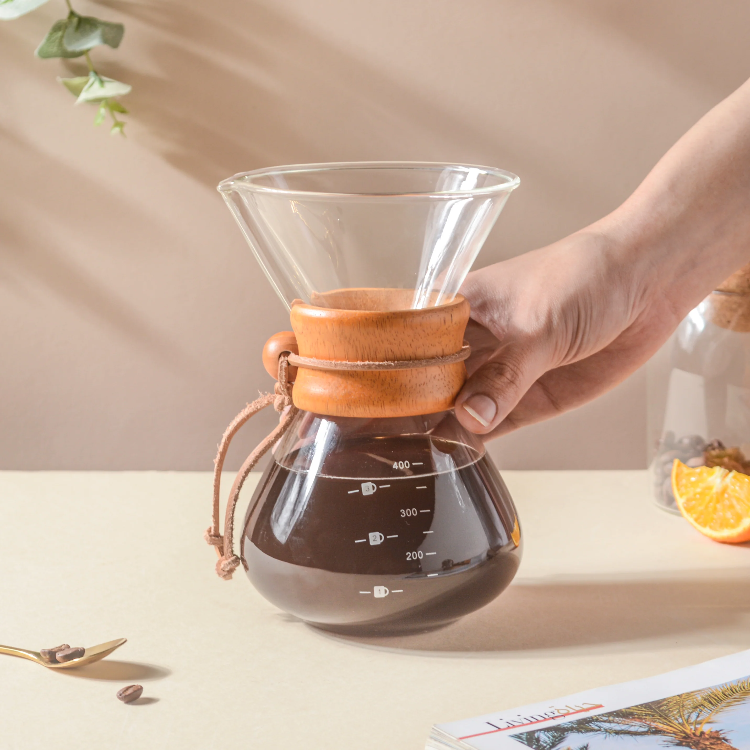 Manual Drip Coffee Maker With Borosilicate Glass Carafe - Image 2