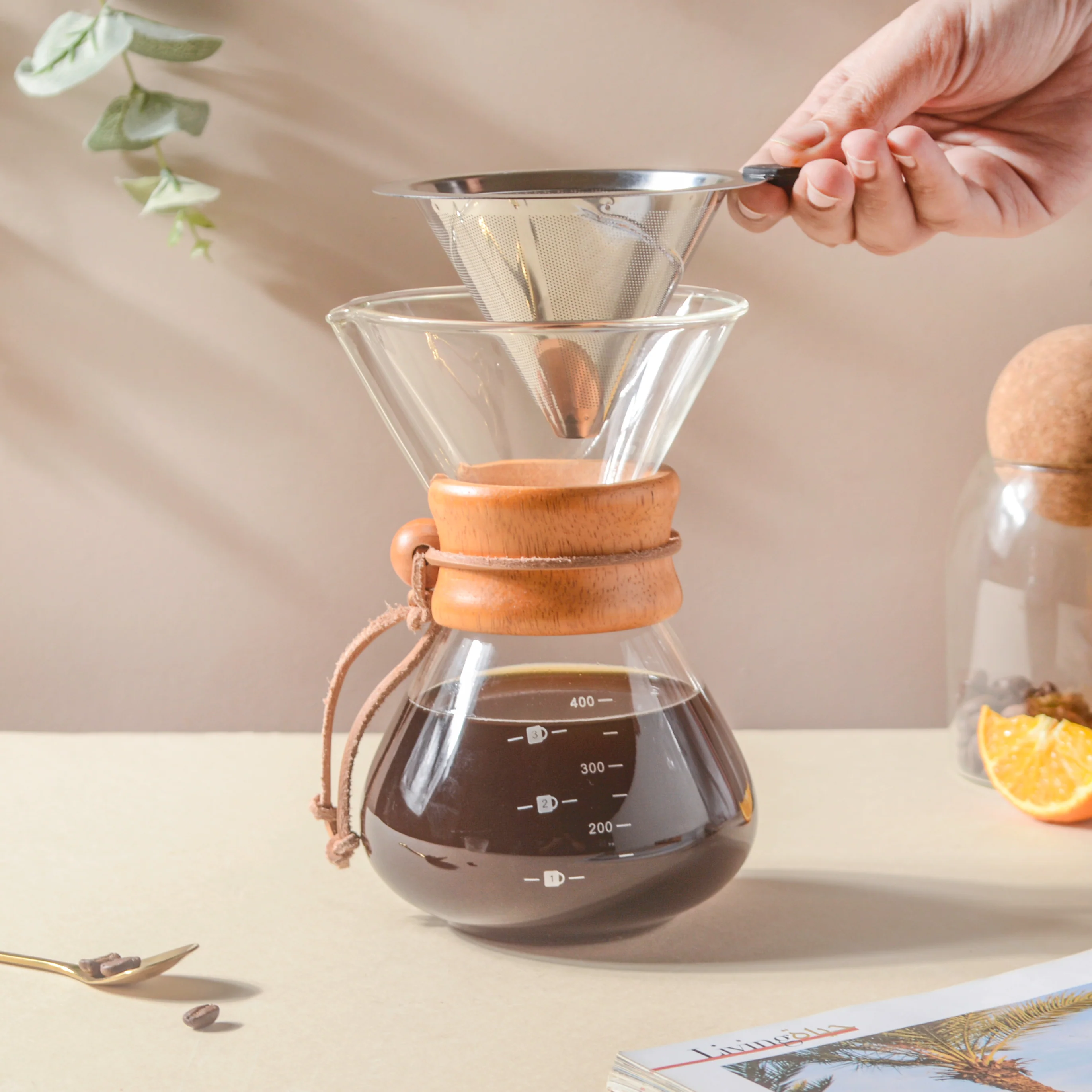 Manual Drip Coffee Maker With Borosilicate Glass Carafe - Image 7