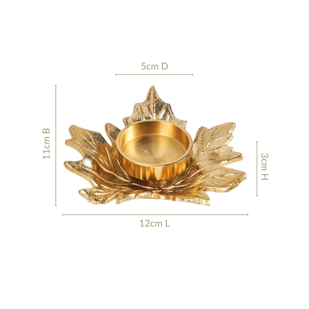 Maple Glow Aluminium Tealight Holder Set Of 2 In Festive Gift Box - Image 6