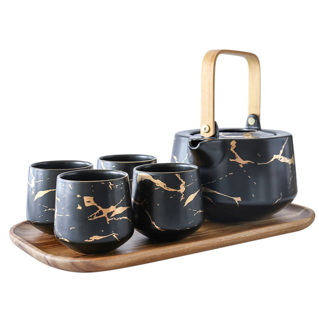 Marble Black Gold Tea Set - Image 2