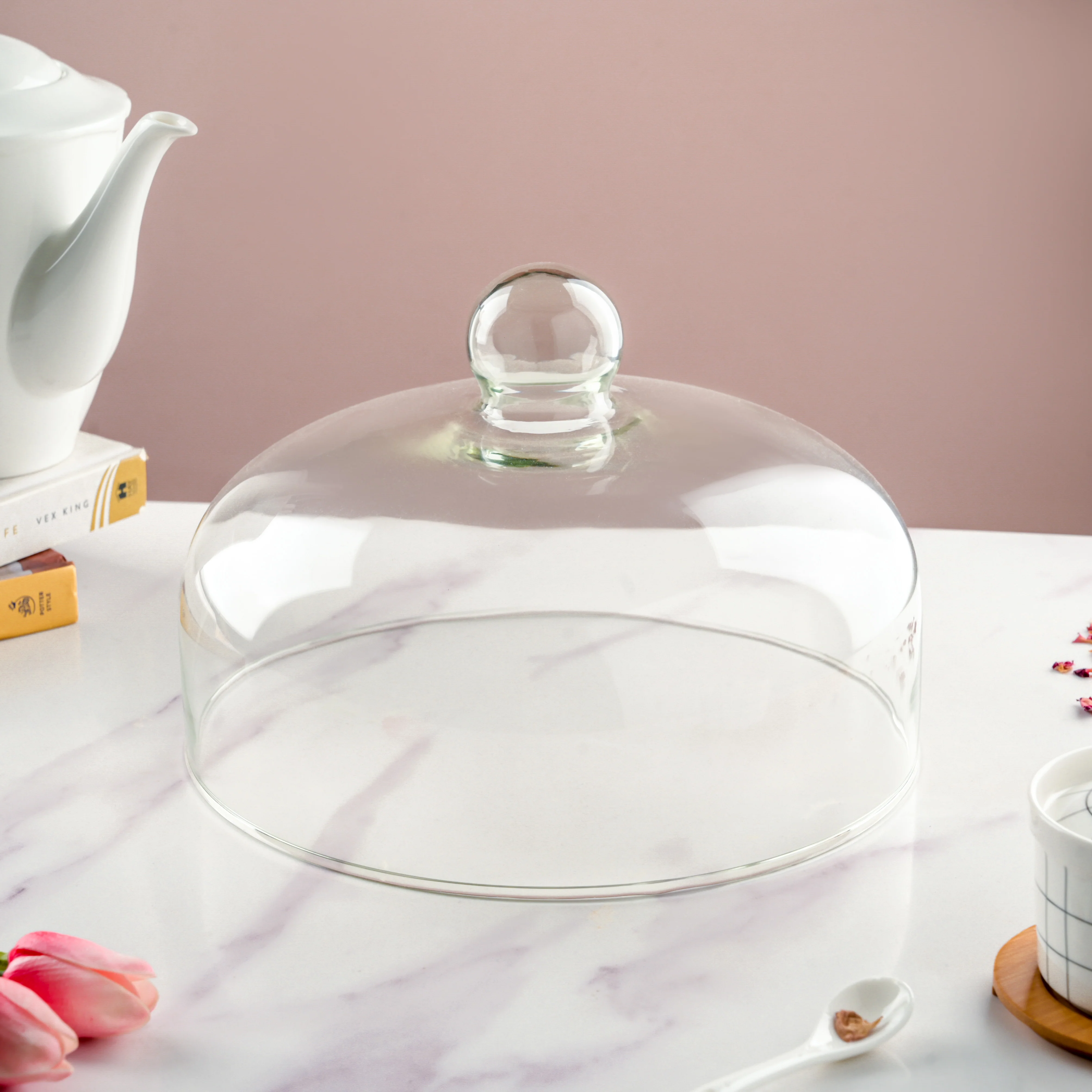 Marble Cake Plate With Cover 11.5 Inch - Image 8