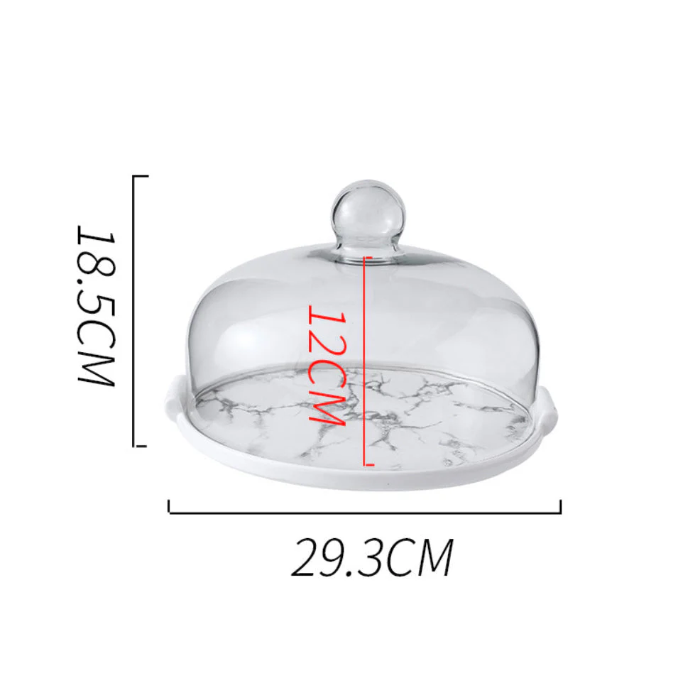 Marble Cake Plate With Cover 8.5 Inch - Image 12