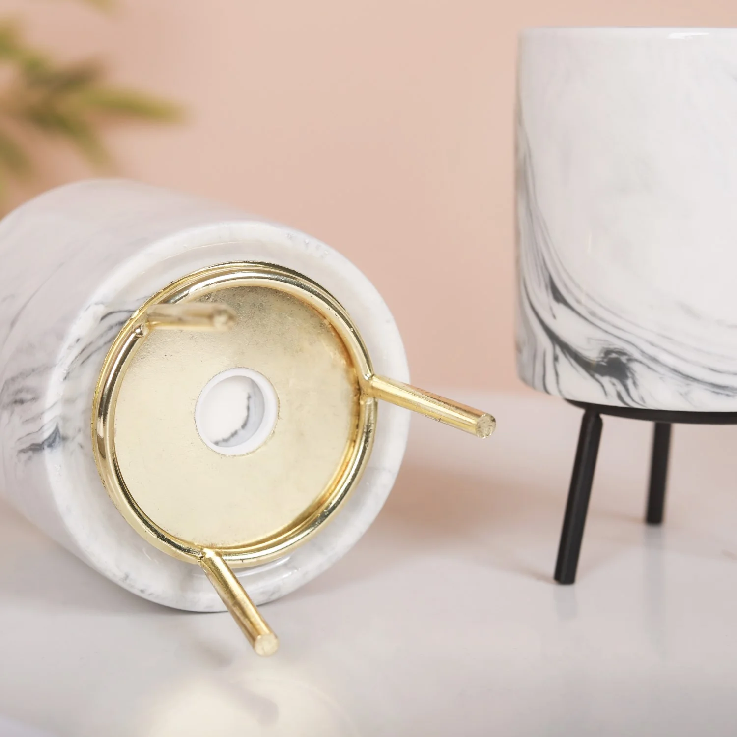 Marble Ceramic Indoor Planter - Image 3