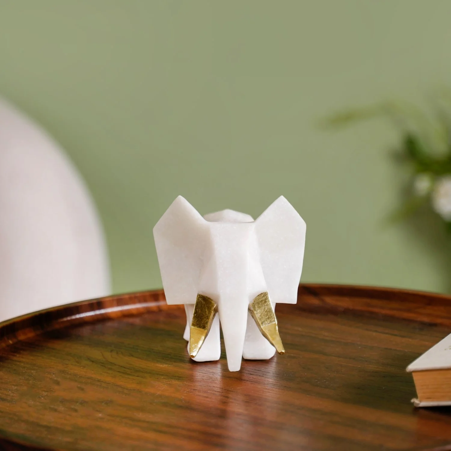 Marble Finish Elephant Sculpture Small - Image 7