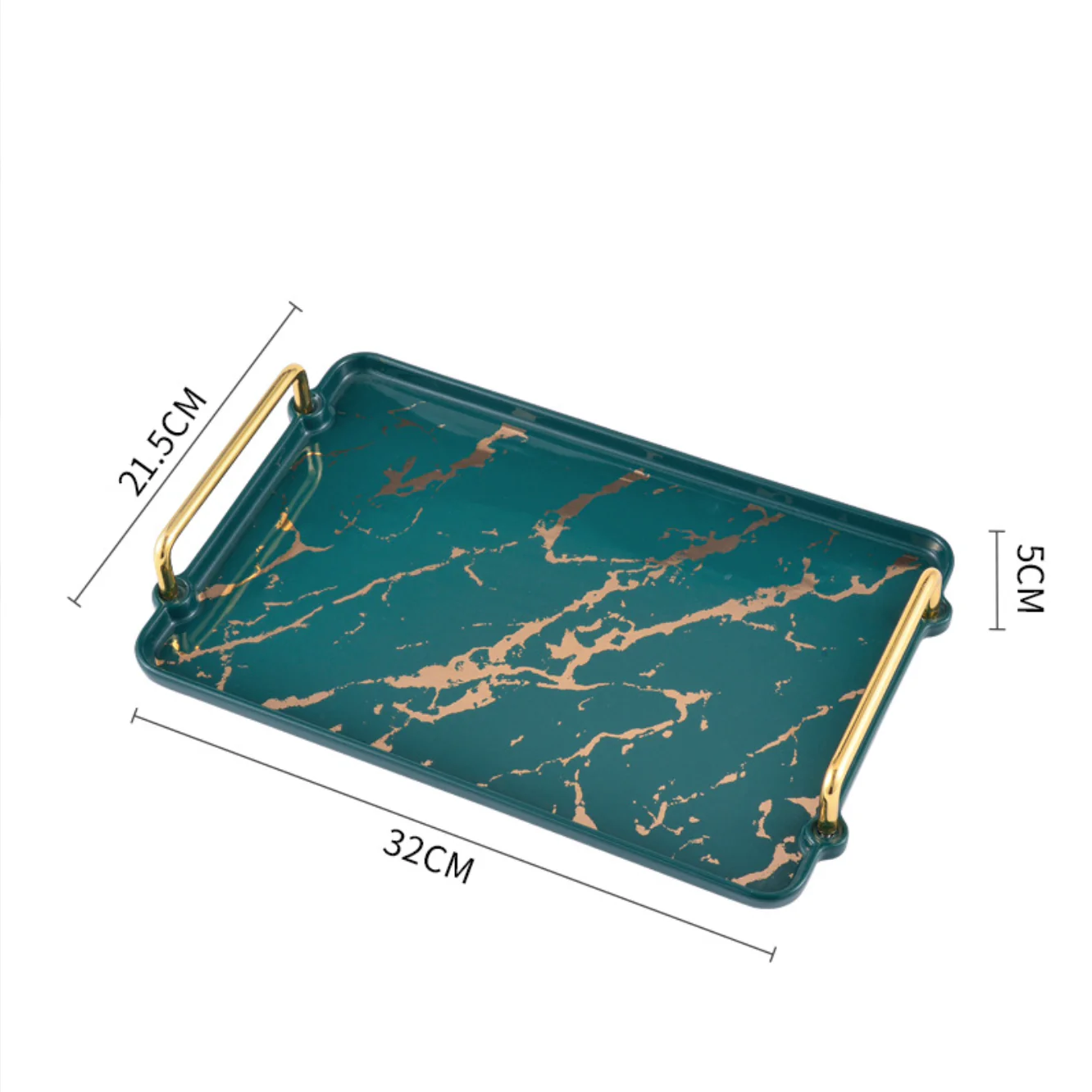 Marble Finish Tray With Handle - Image 7
