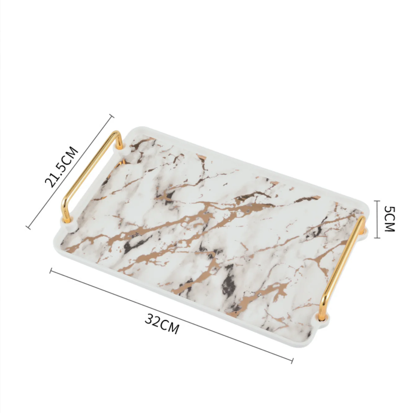 Marble Finish Tray With Handle - Image 9