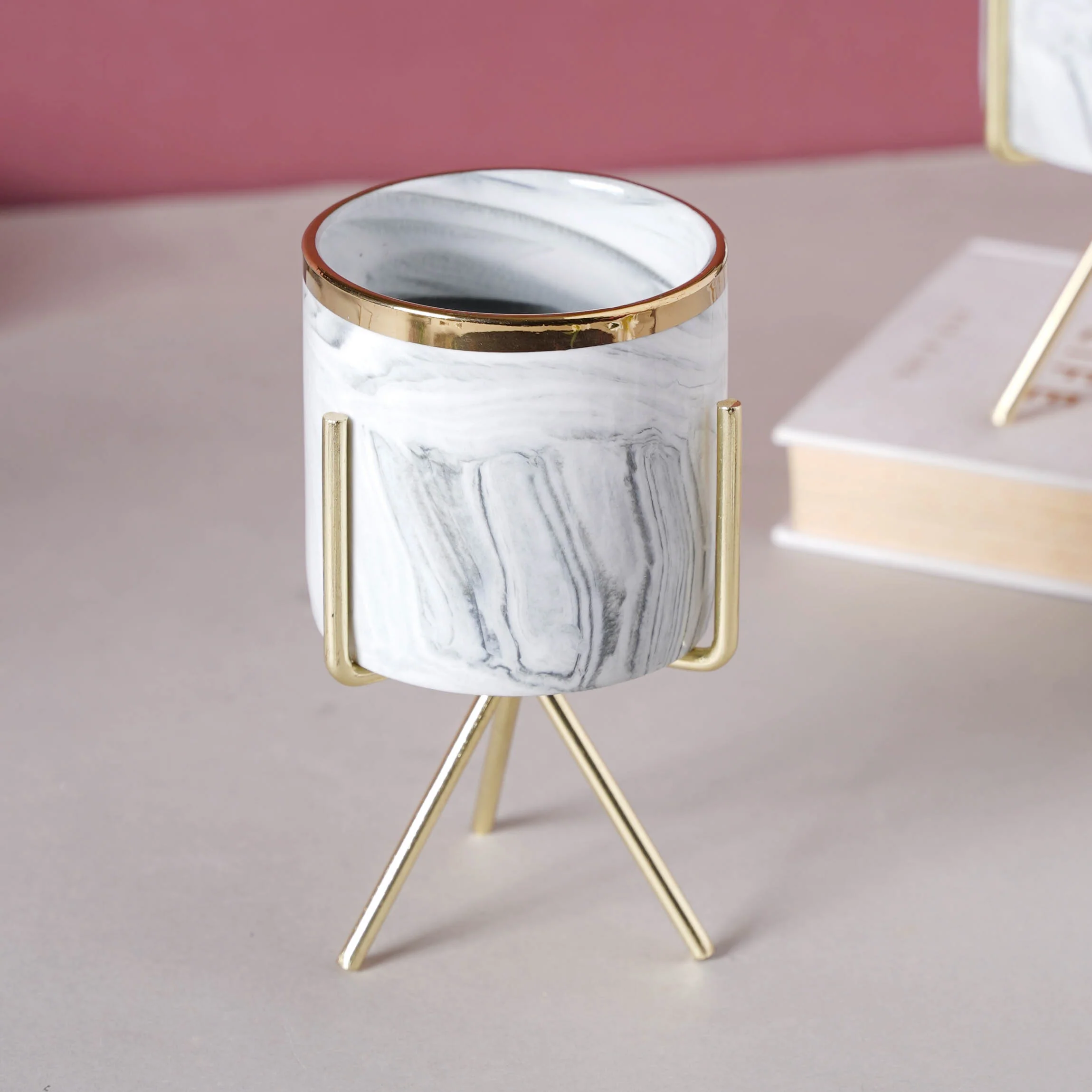 Marble Planter With Stand (M) - Image 2