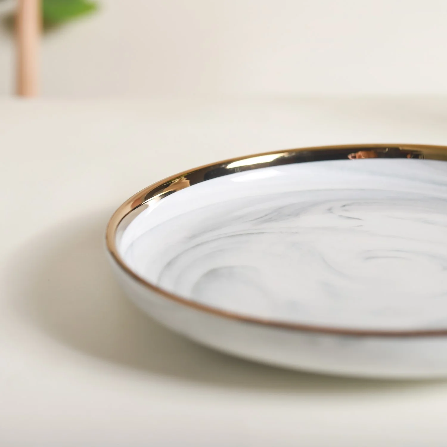Marble Patterned Ceramic Side Plate Grey 7 Inch - Image 4