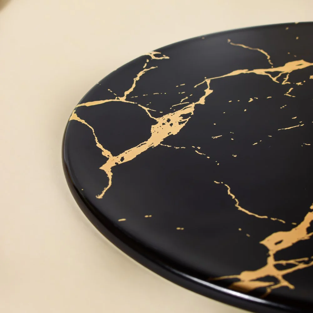 Marble Round Serving Platter Black - Image 6