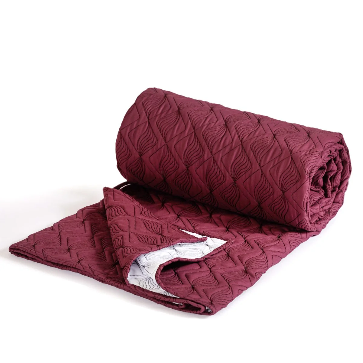 Marsala Embroidered 210TC Cotton Bed Cover With 2 Pillow Covers - Image 3