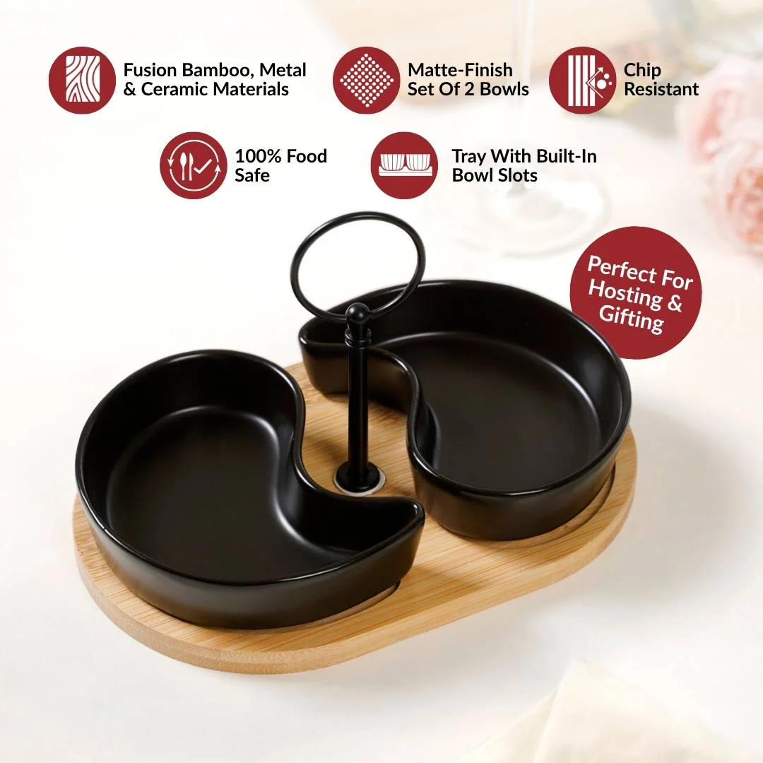 Matte Black Platter Set Of 3 - Image 2