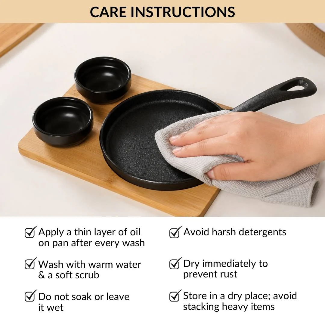 Matte Black Sizzler Pan Dip Bowl Tray Set Of 4 - Image 8